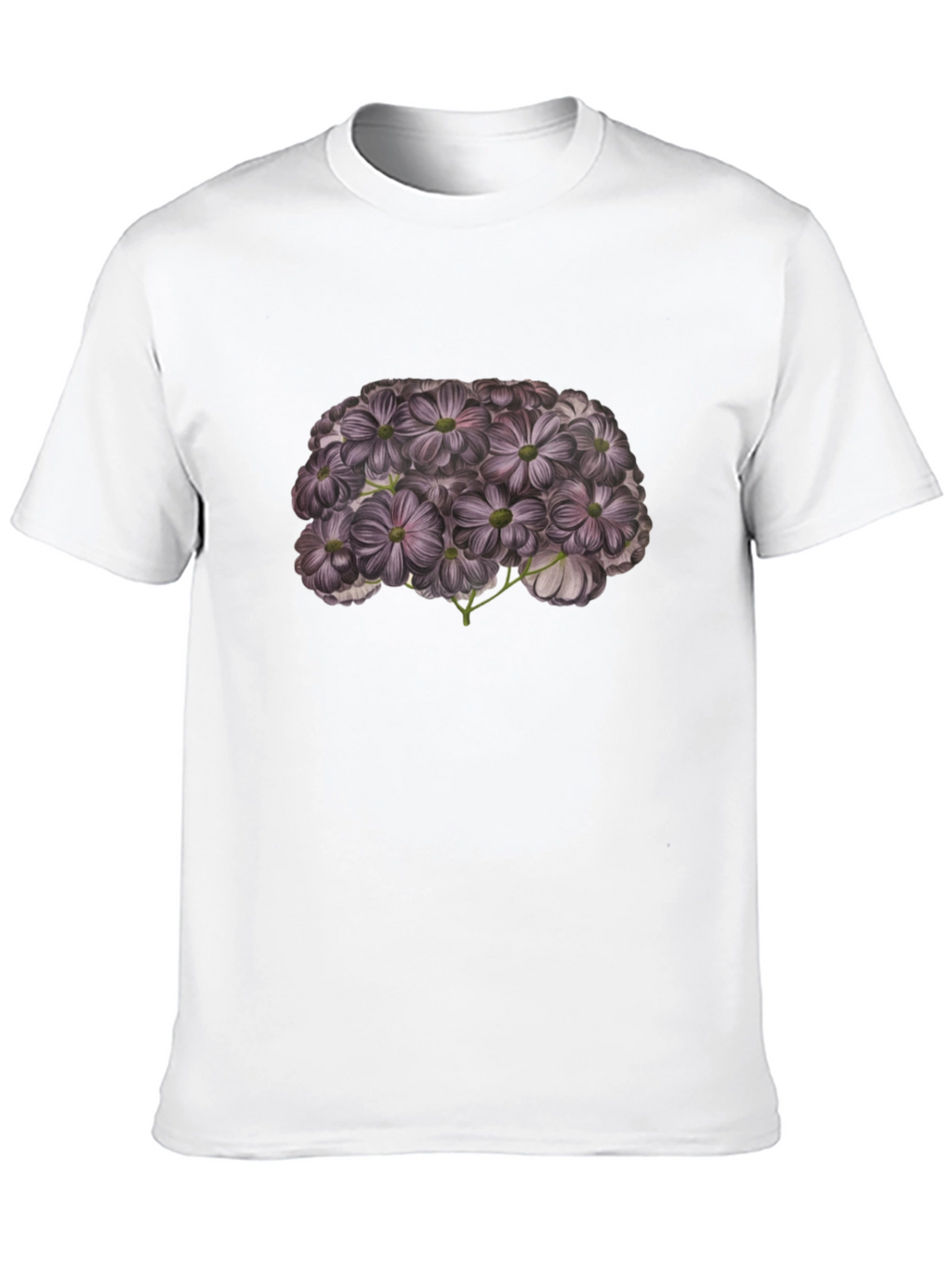 Floral Brain Black T-Shirt
