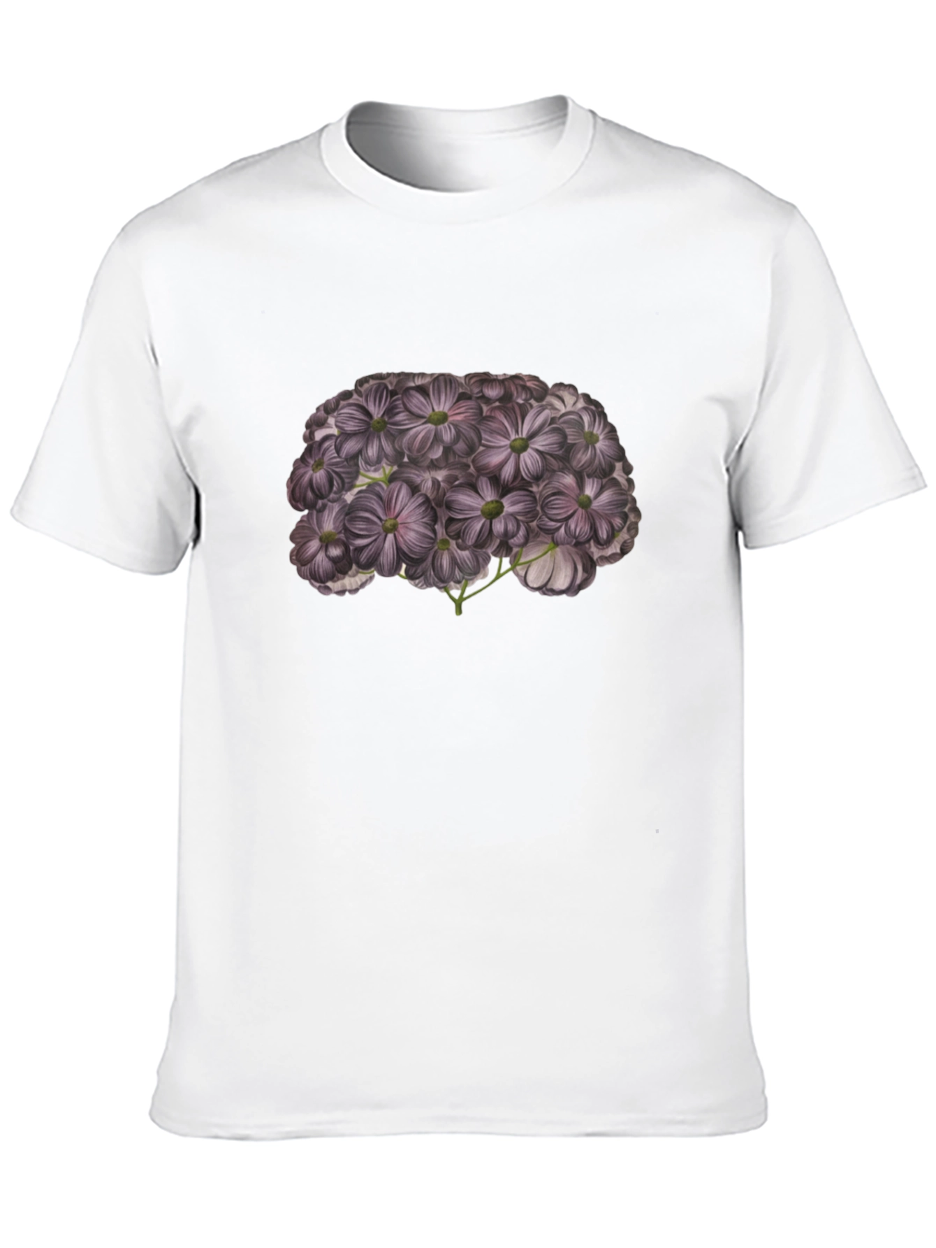 Floral Brain Black T-Shirt