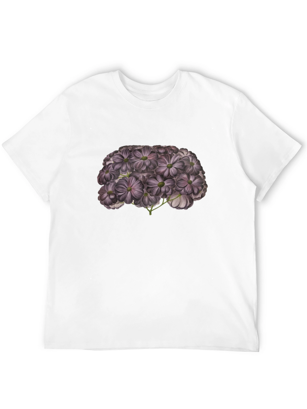 Floral Brain Black T-Shirt