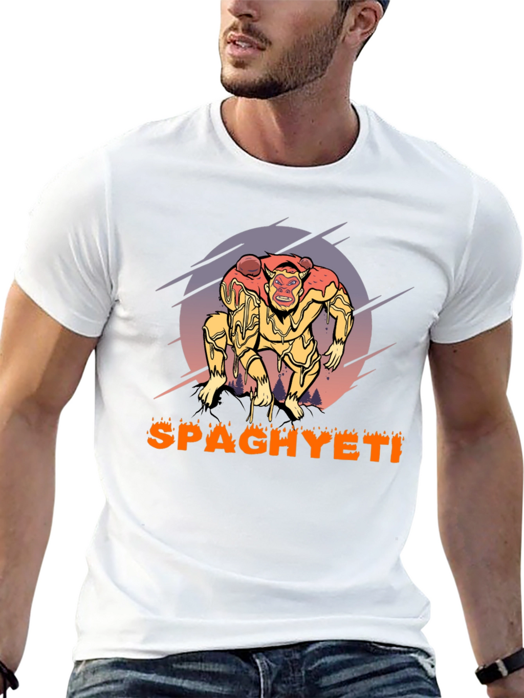 Spaghyeti T-Shirt - Spaghetti Monster Ape Graphic Tee
