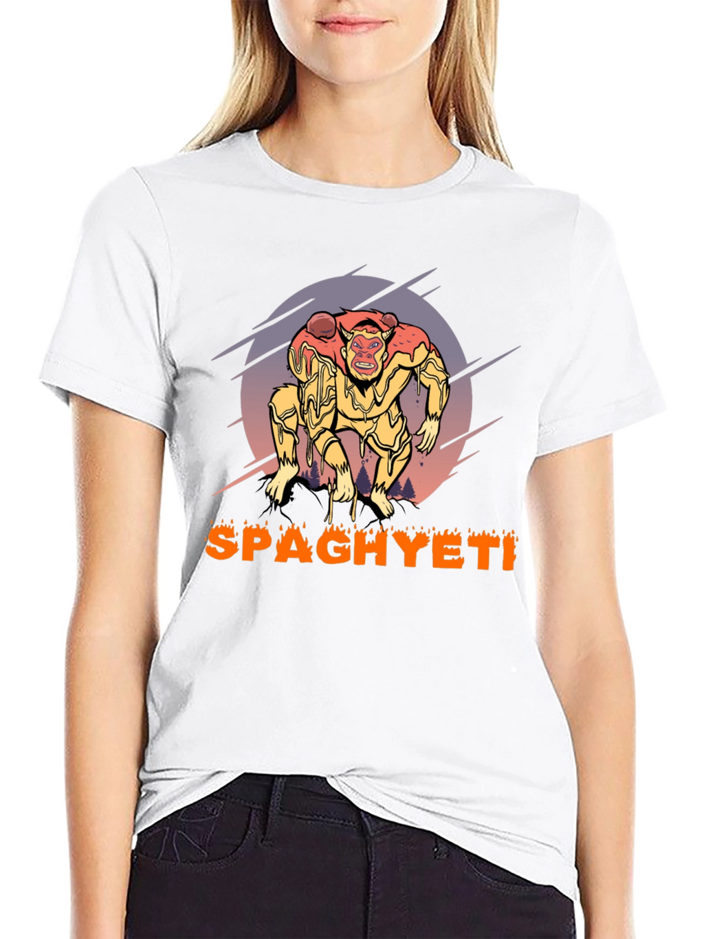 Spaghyeti T-Shirt - Spaghetti Monster Ape Graphic Tee