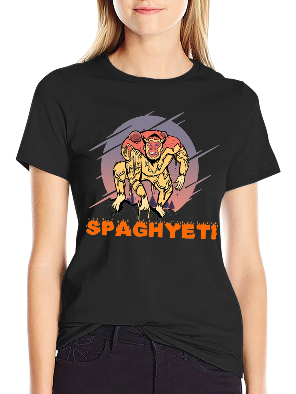 Spaghyeti T-Shirt - Spaghetti Monster Ape Graphic Tee