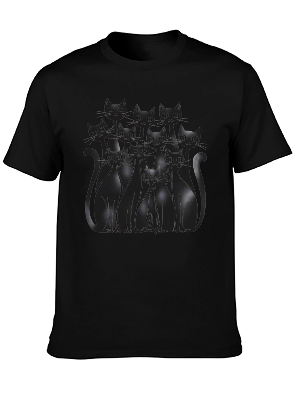 Black Cat Silhouette T-Shirt - Mens Graphic Tee
