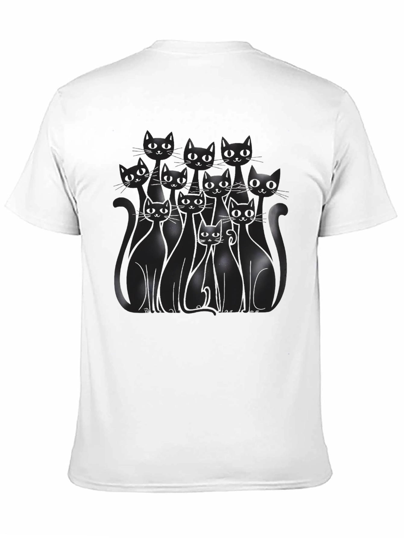 Black Cat Silhouette T-Shirt - Mens Graphic Tee