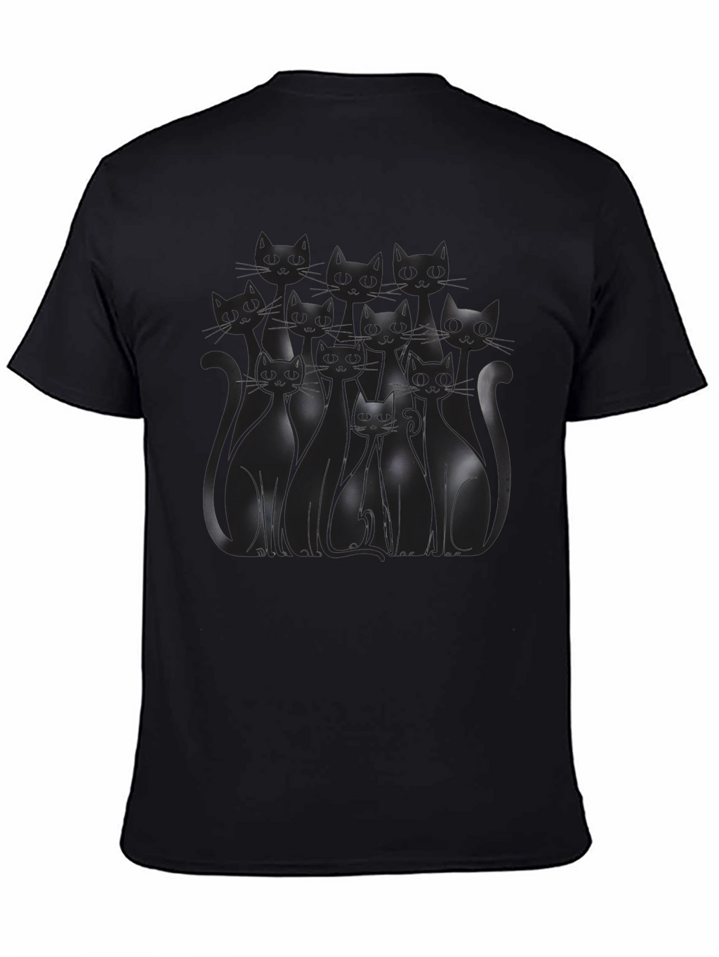 Black Cat Silhouette T-Shirt - Mens Graphic Tee