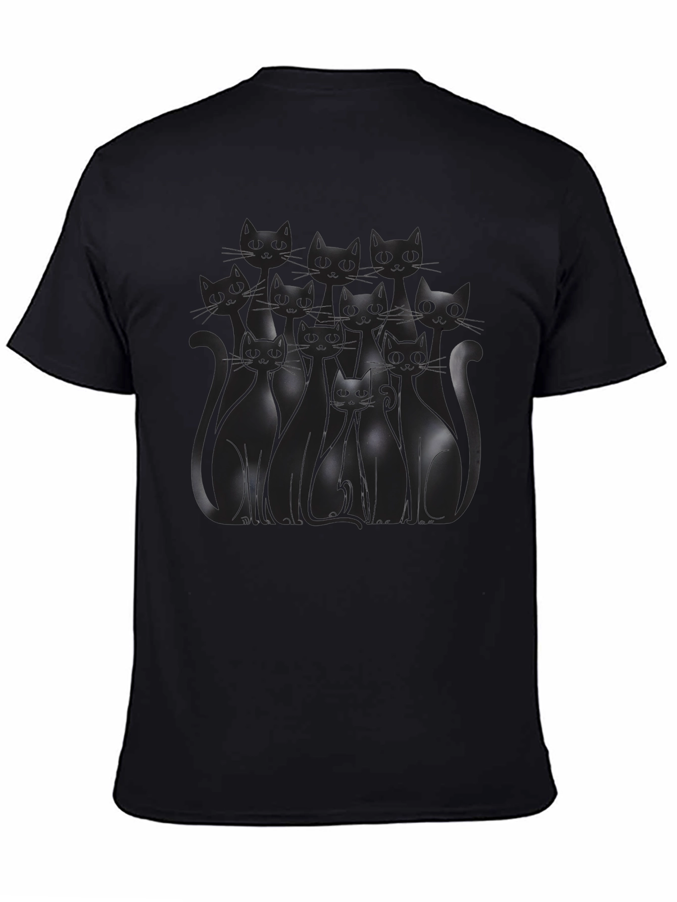 Black Cat Silhouette T-Shirt - Mens Graphic Tee