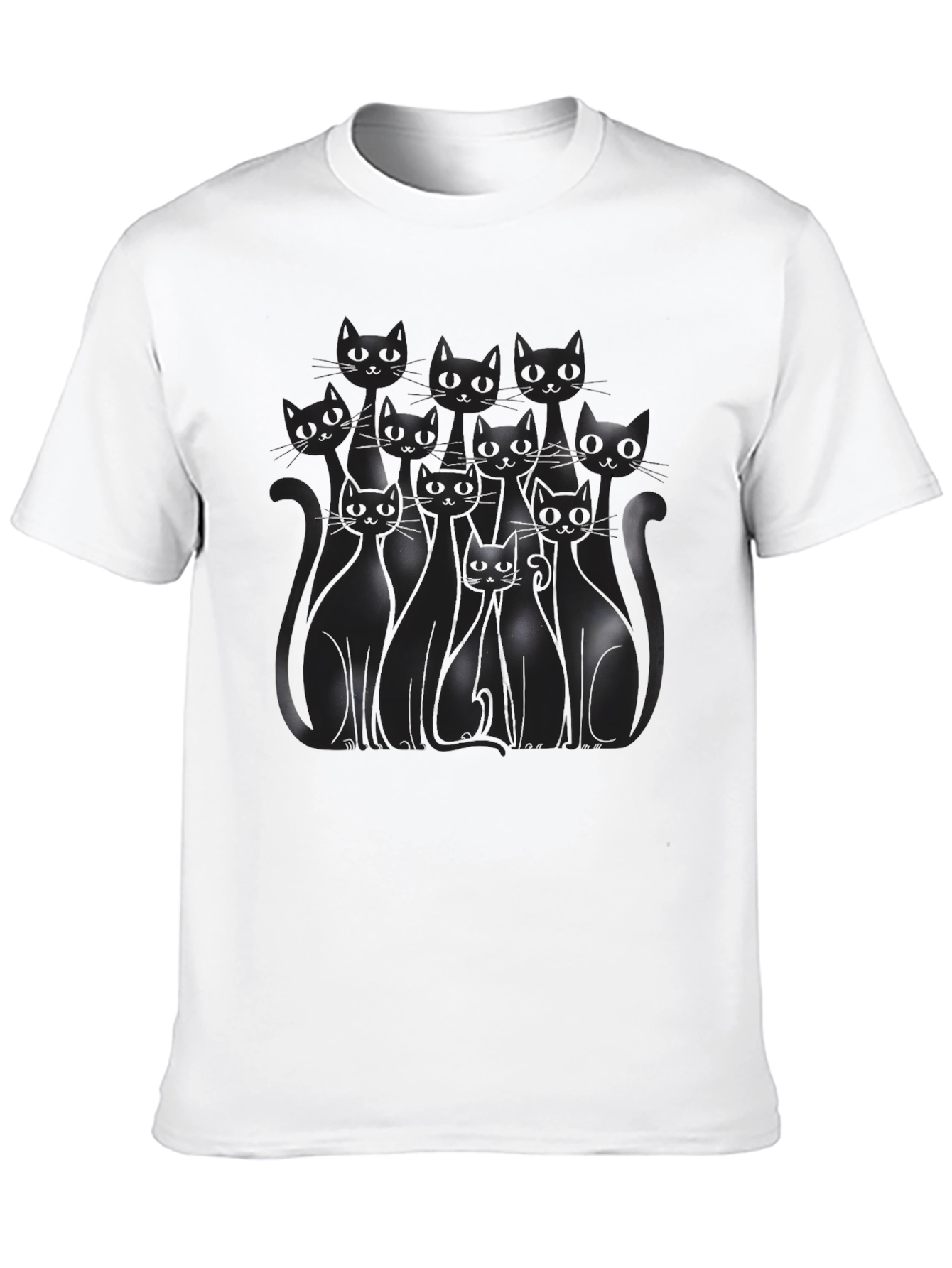 Black Cat Silhouette T-Shirt - Mens Graphic Tee