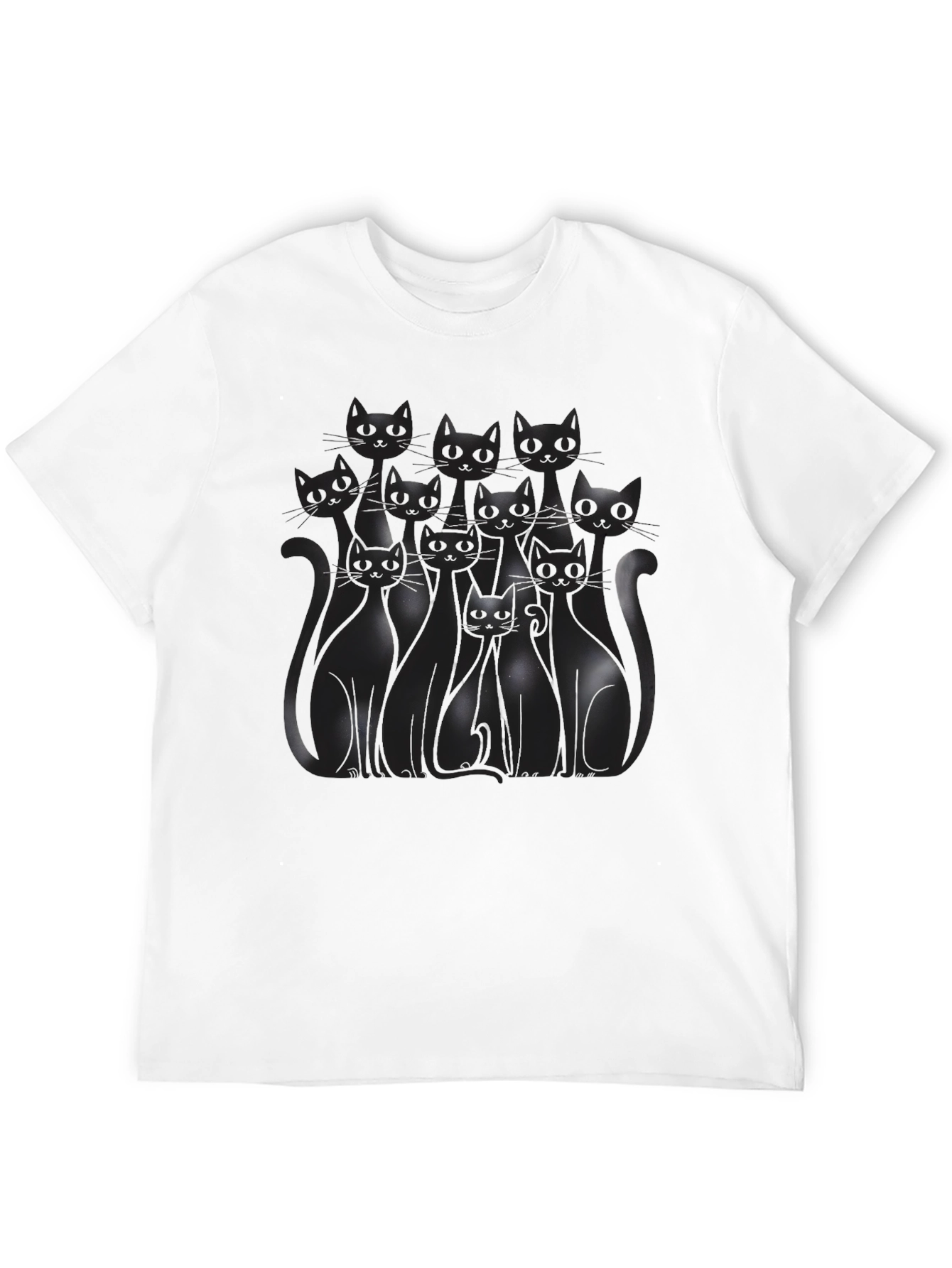 Black Cat Silhouette T-Shirt - Mens Graphic Tee