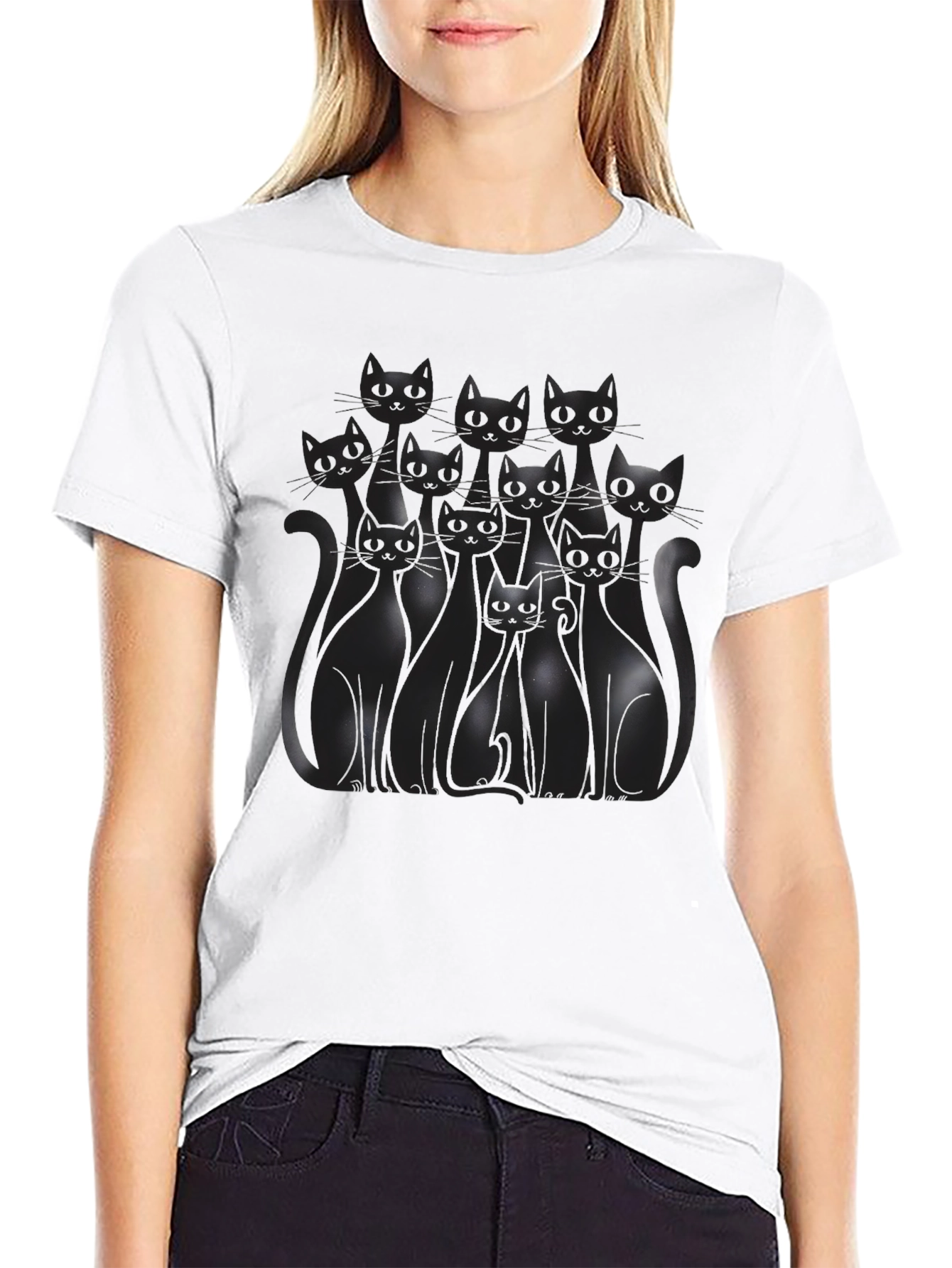 Black Cat Silhouette T-Shirt - Mens Graphic Tee