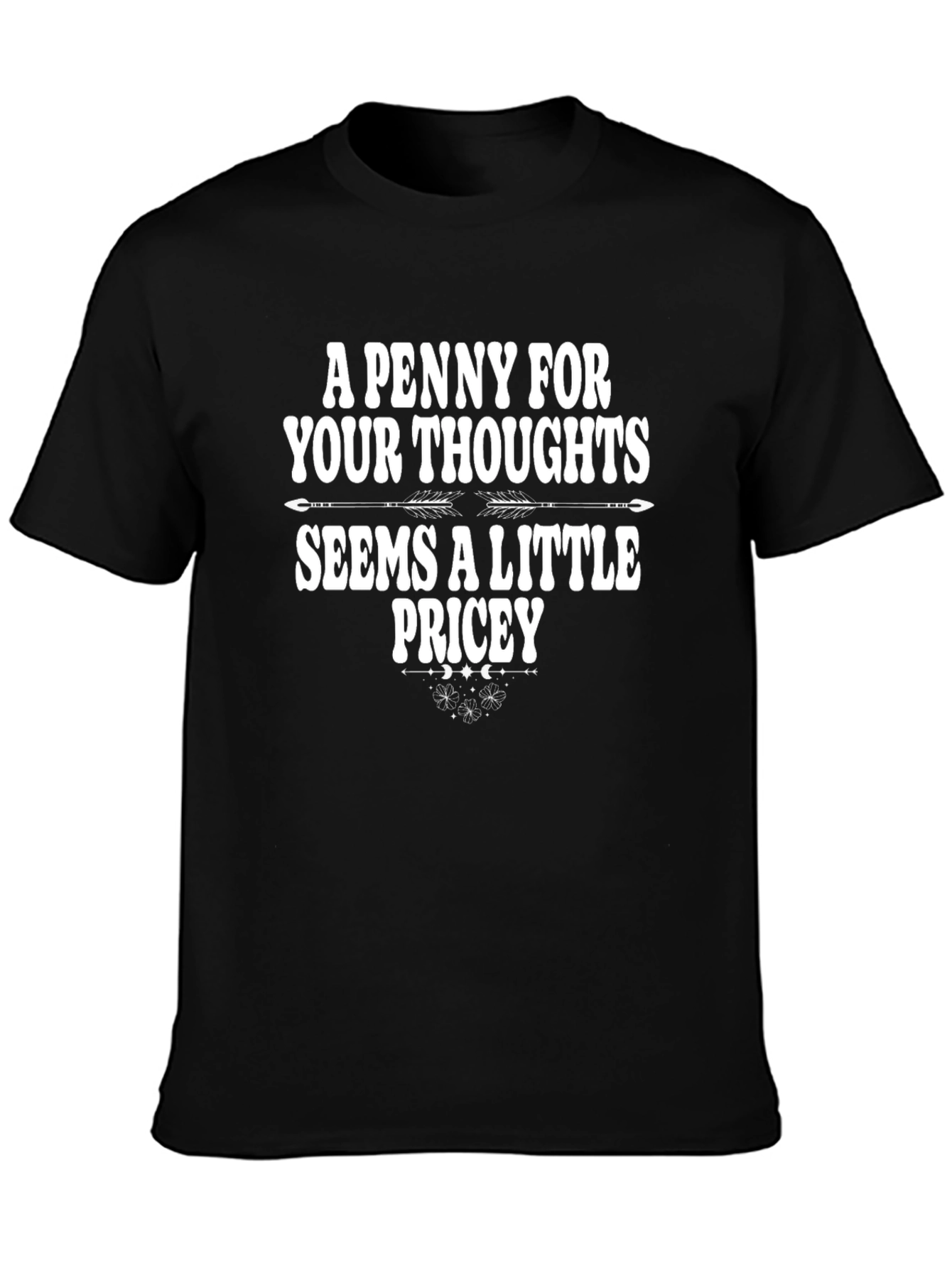 A Penny For Your Thoughts Mens Black Graphic T-Shirt