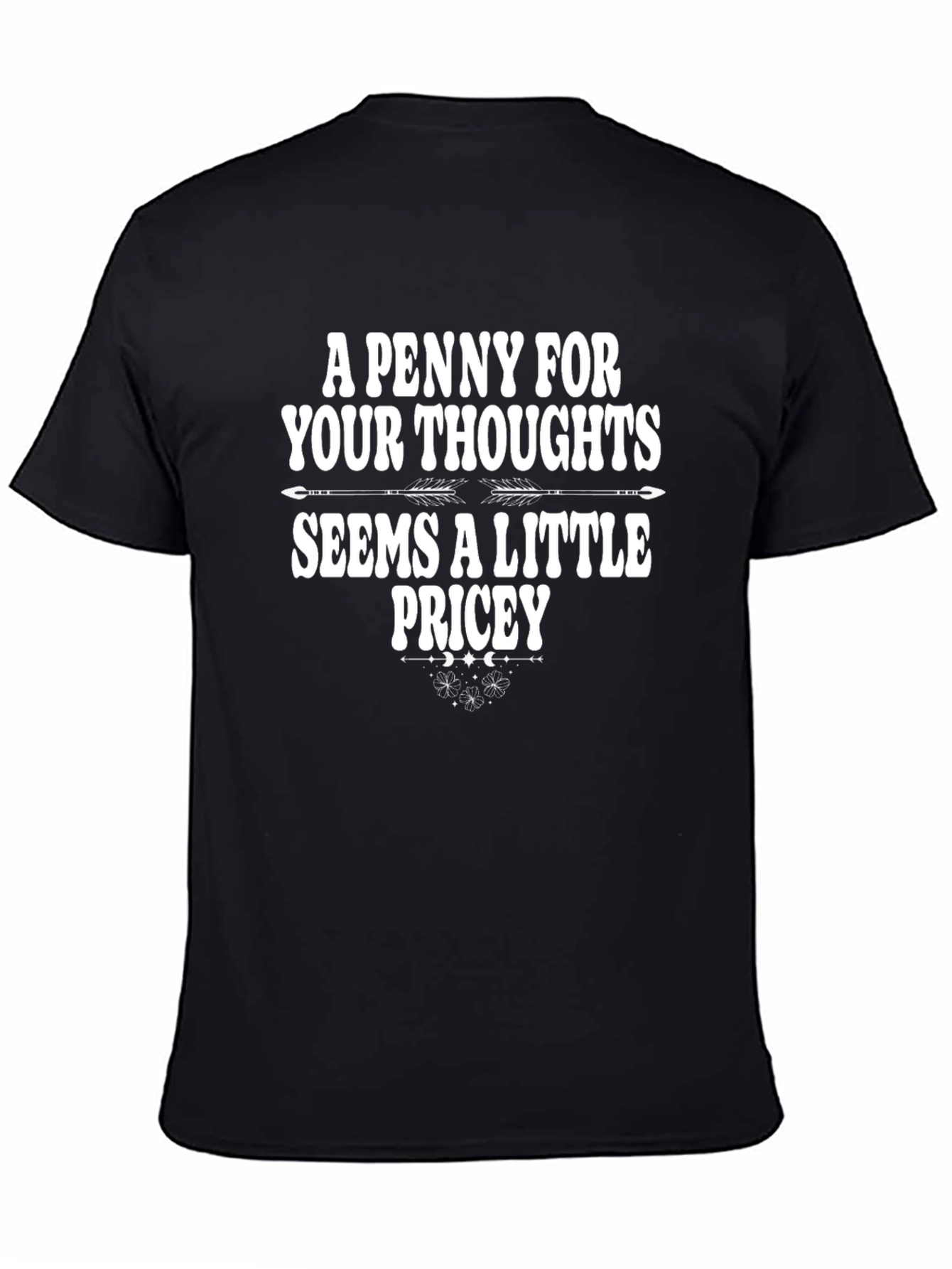A Penny For Your Thoughts Mens Black Graphic T-Shirt