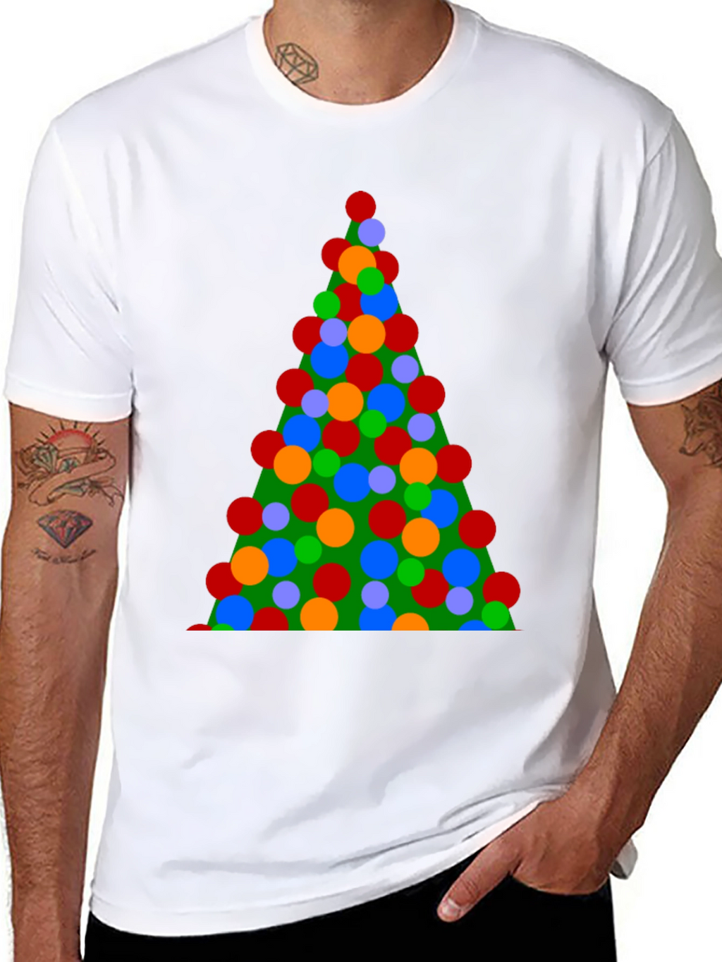 Christmas Tree Lights Graphic T-Shirt
