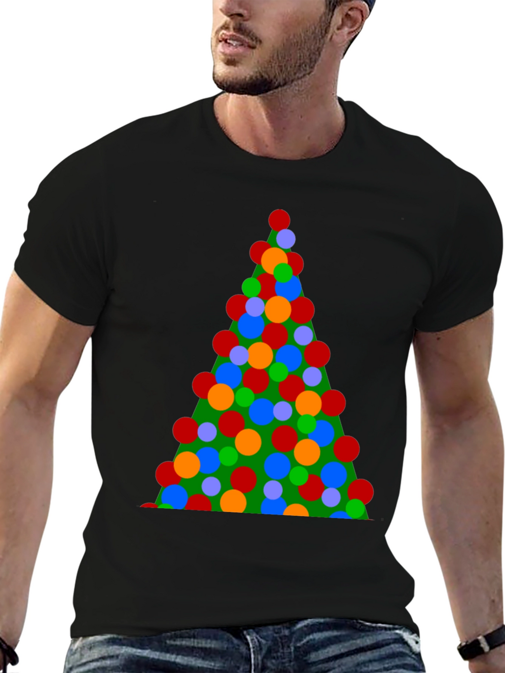 Christmas Tree Lights Graphic T-Shirt