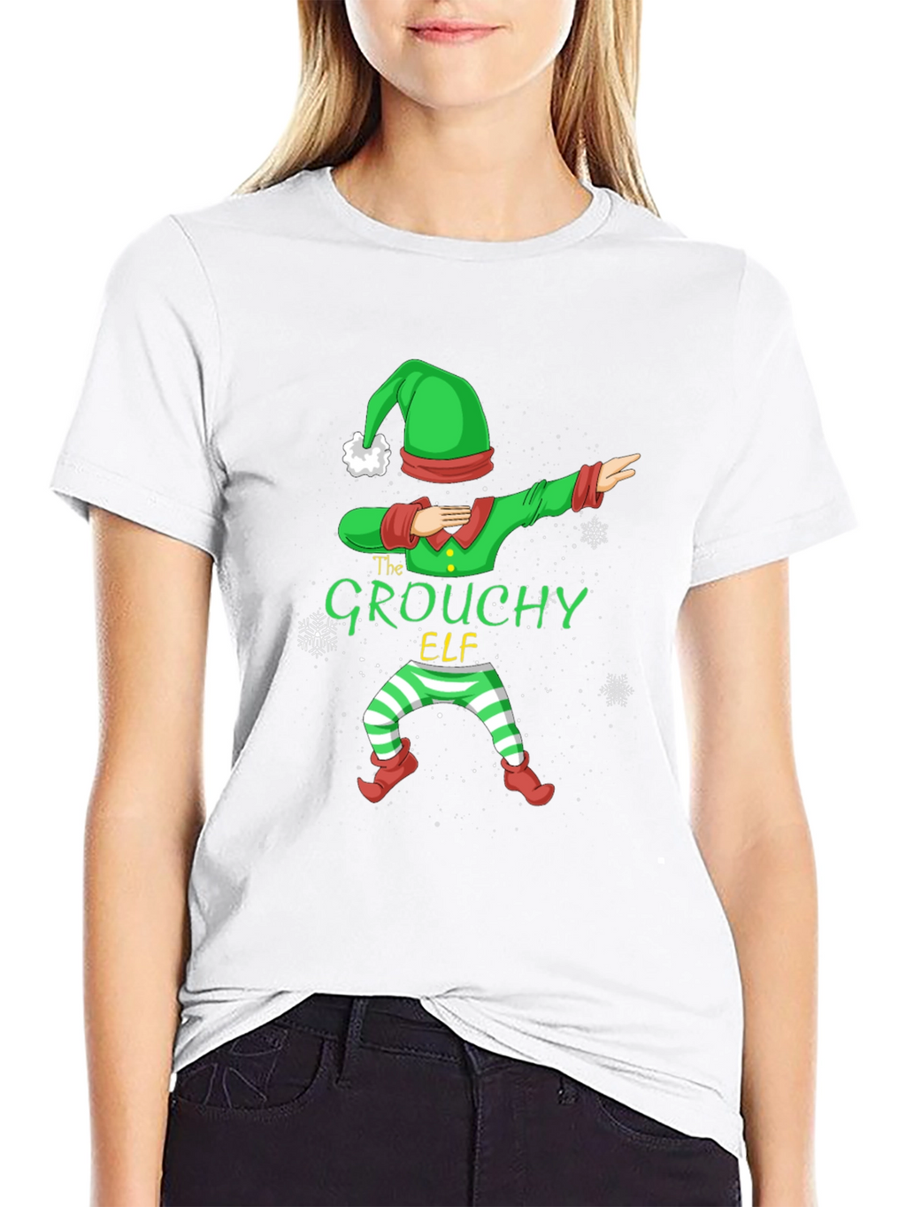 Grouchy Elf Dabbing Christmas T-Shirt