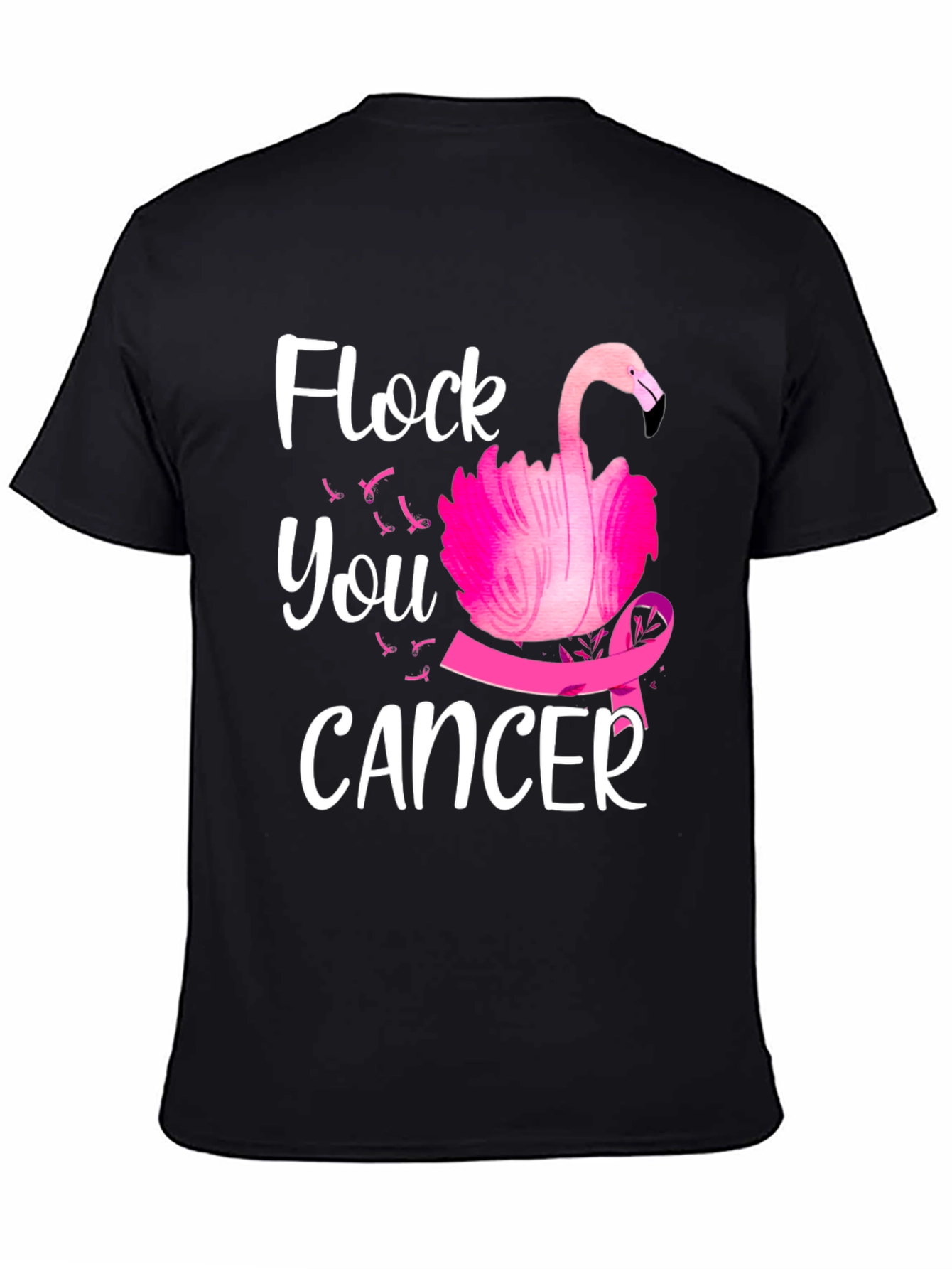 Flock You Cancer T-Shirt Pink Flamingo Breast Cancer Awareness Tee