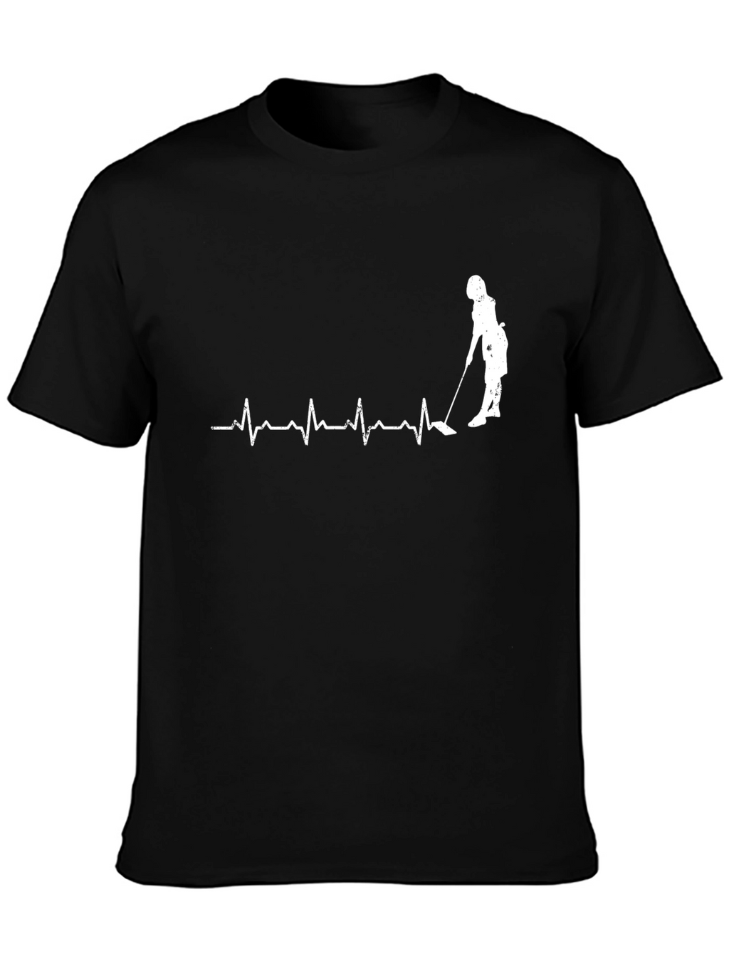 Golf Heartbeat T-Shirt - Black