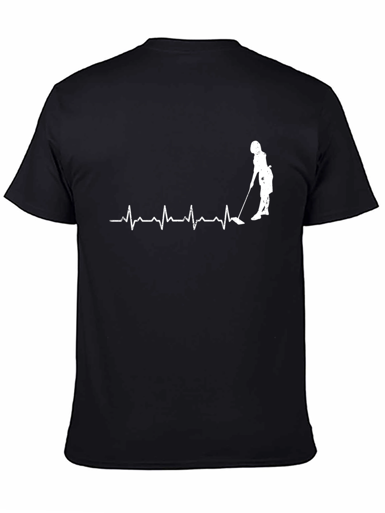 Golf Heartbeat T-Shirt - Black
