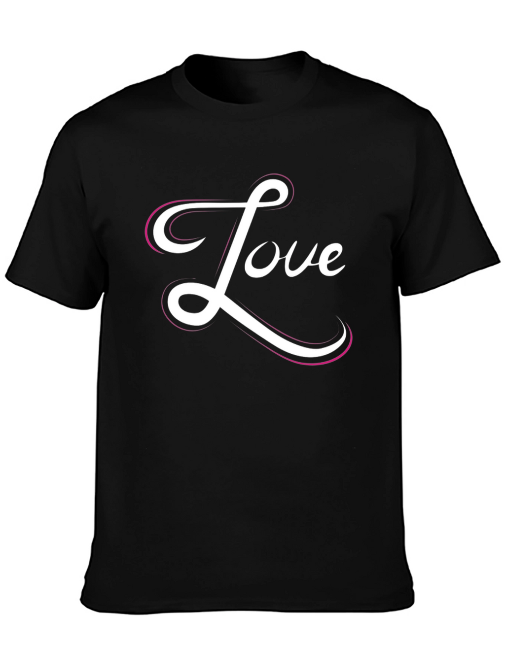 Love Script Black Graphic Tee Shirt