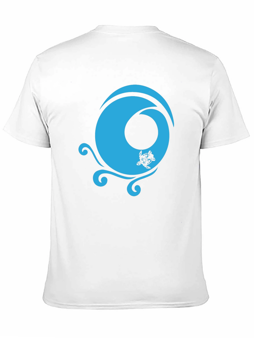 Black T-Shirt with Turquoise Turtle Wave Design