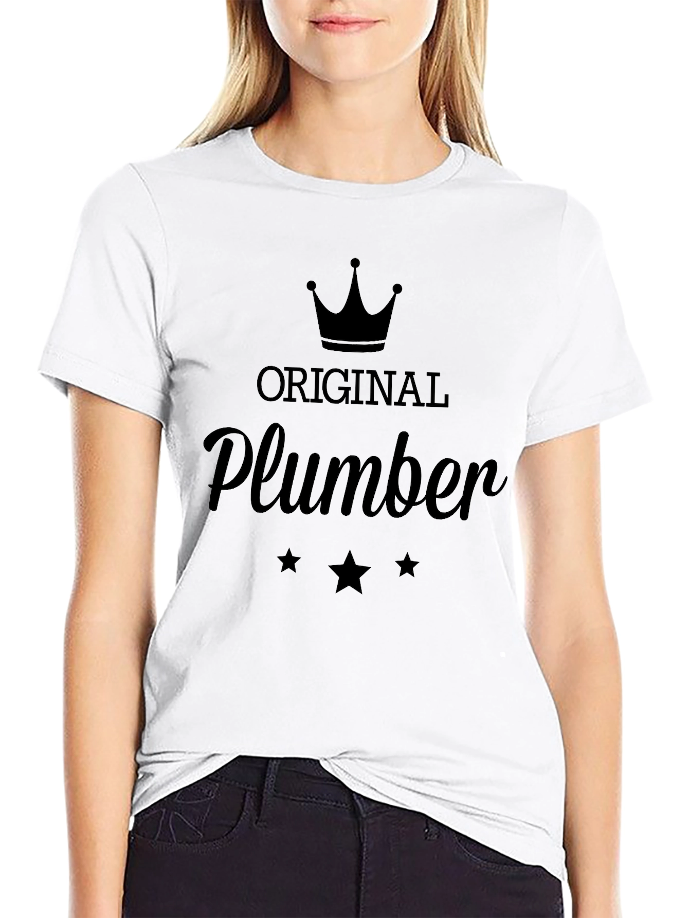 Original Plumber T-Shirt - Black Crew Neck