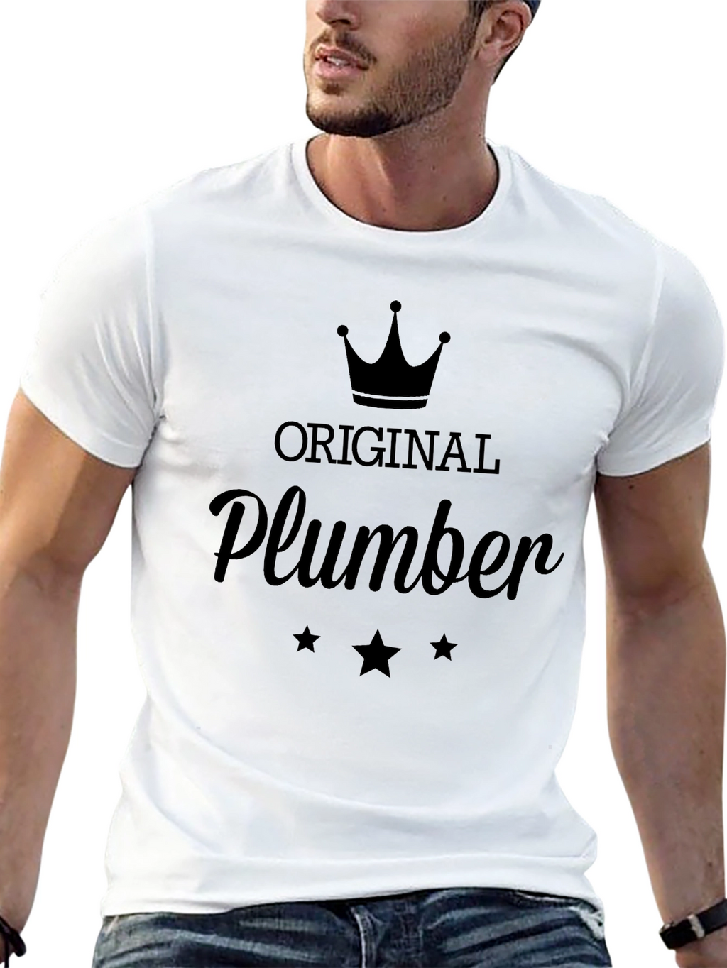 Original Plumber T-Shirt - Black Crew Neck