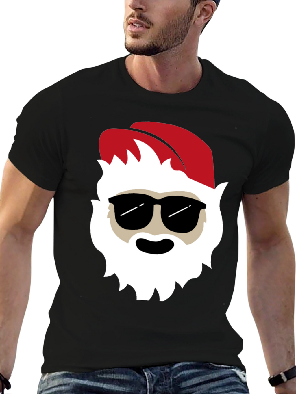 Cool Santa Graphic Tee - Holiday T-Shirt