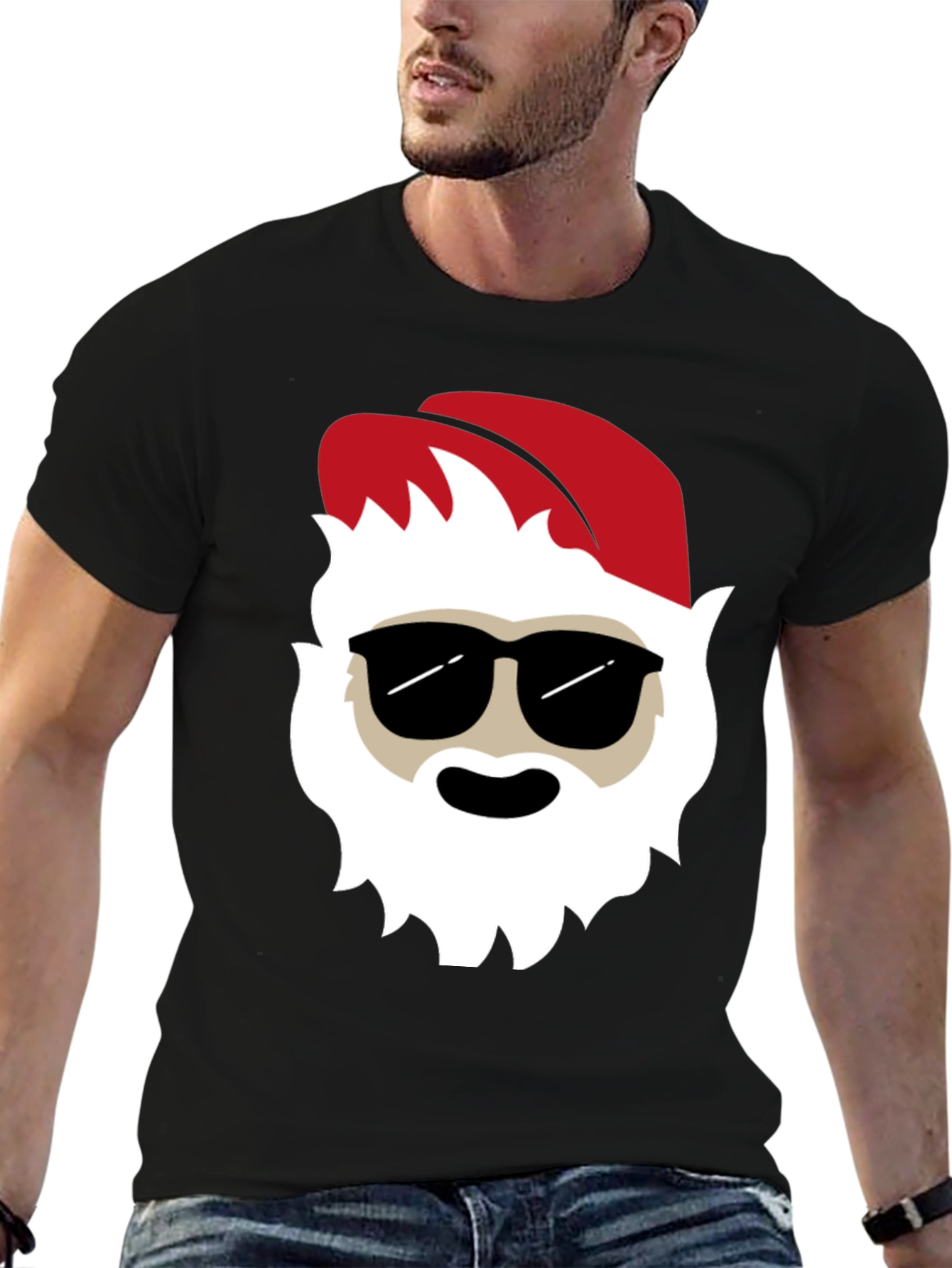Cool Santa Graphic Tee - Holiday T-Shirt