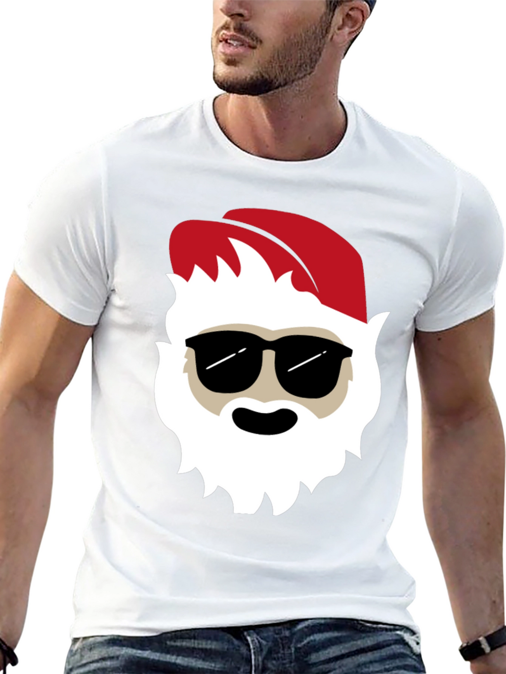 Cool Santa Graphic Tee - Holiday T-Shirt