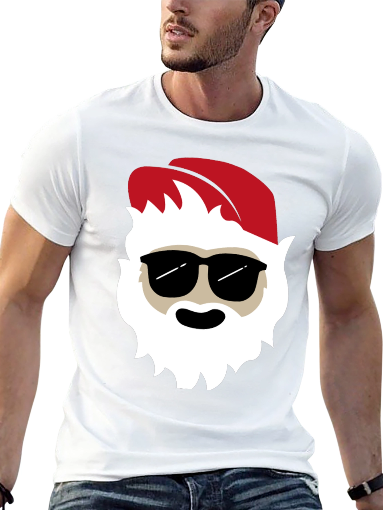 Cool Santa Graphic Tee - Holiday T-Shirt