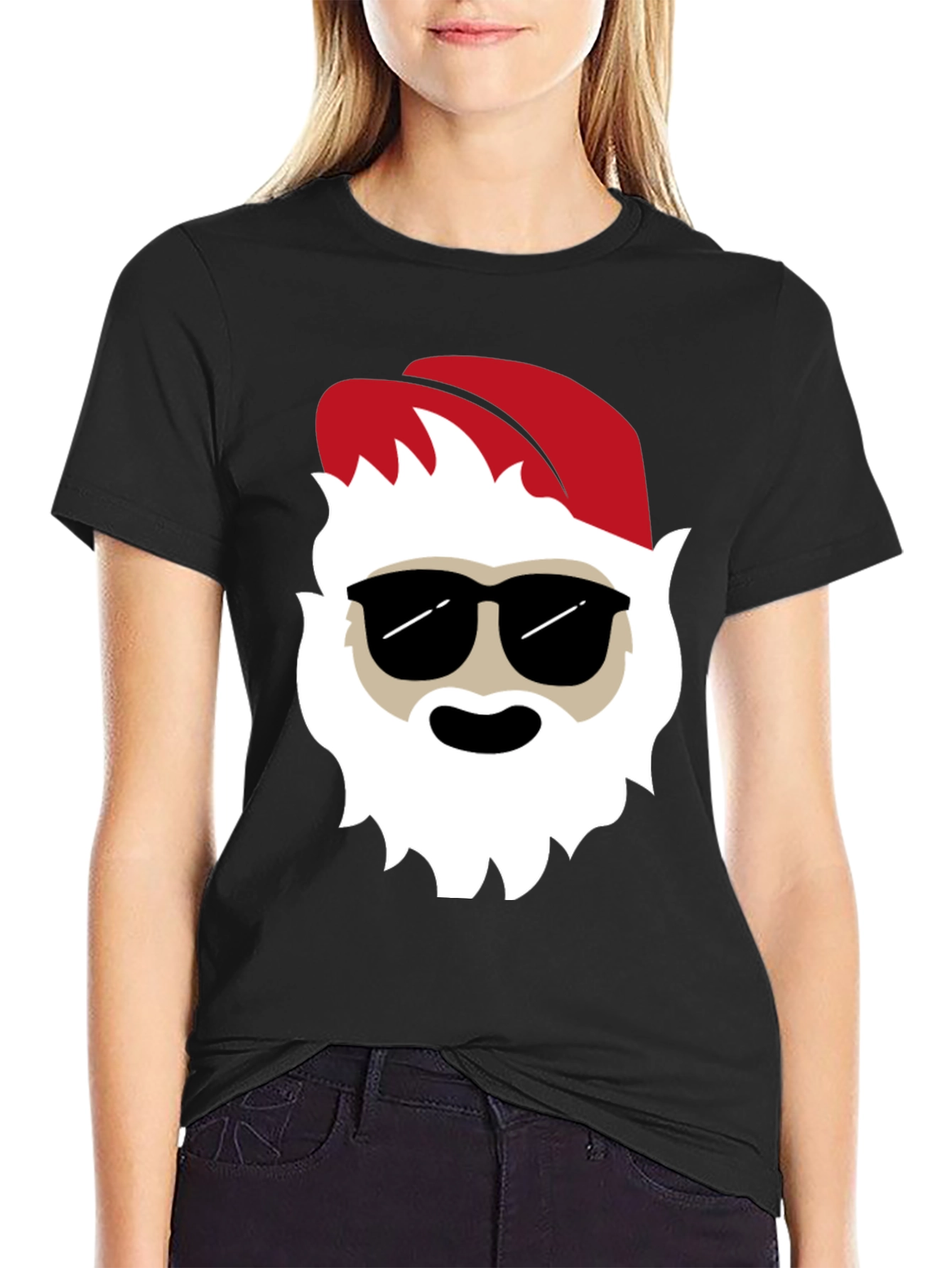 Cool Santa Graphic Tee - Holiday T-Shirt