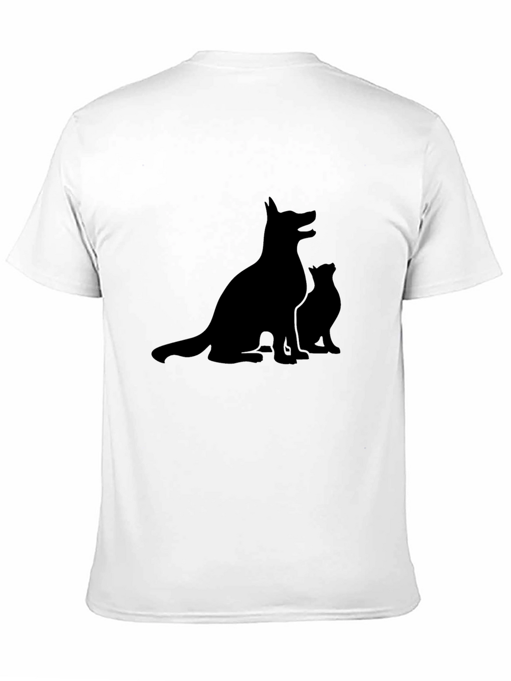 Dog & Cat Silhouette Black T-Shirt