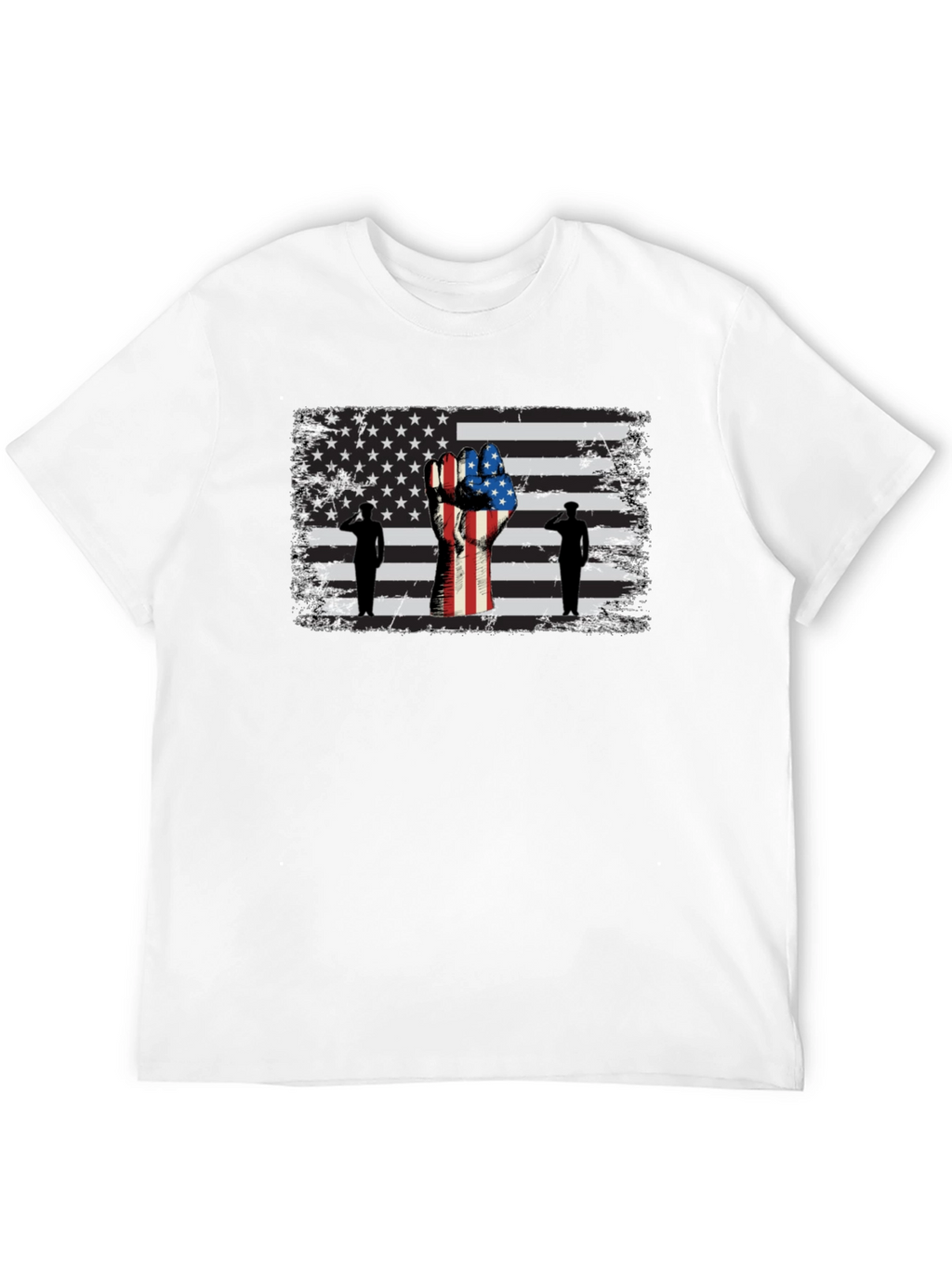 Patriotic American Flag Salute Graphic Tee