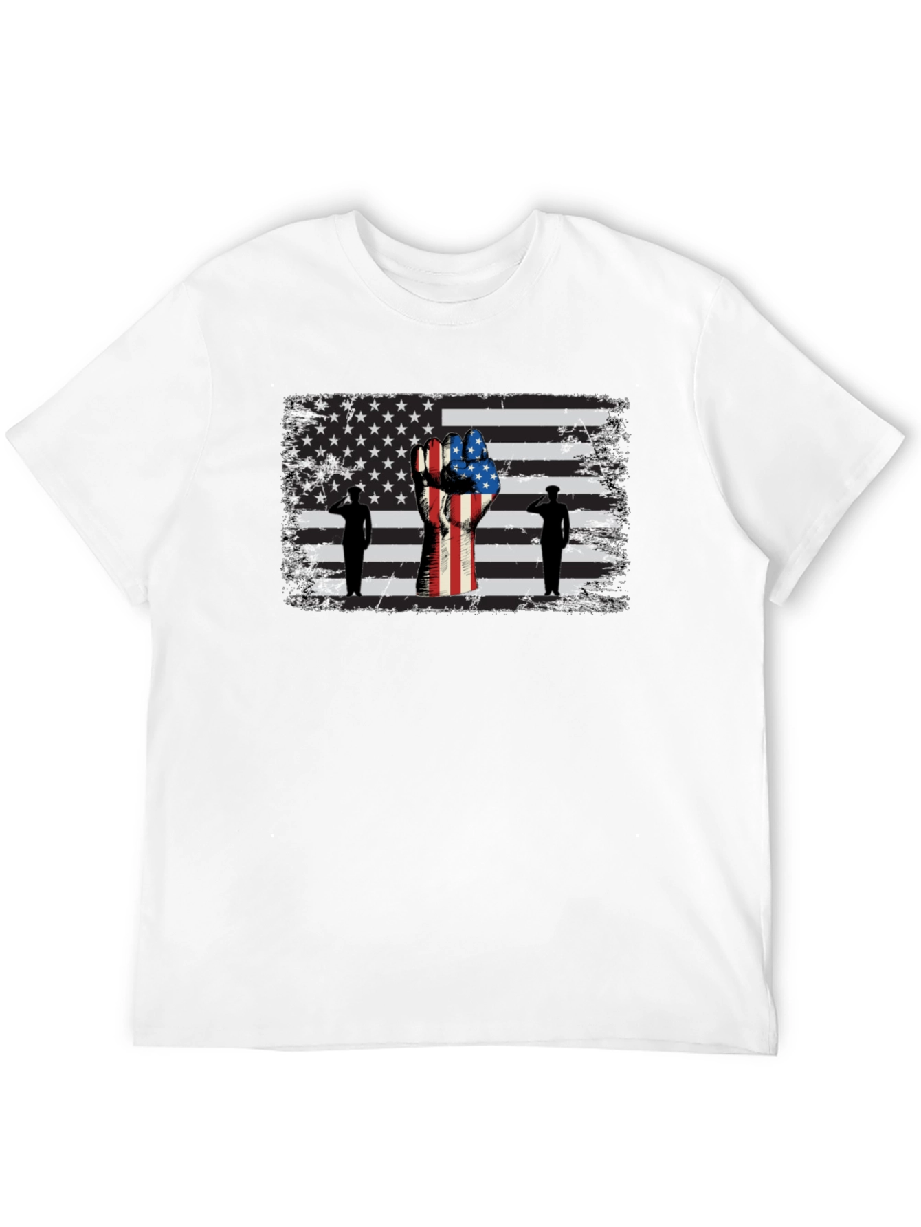 Patriotic American Flag Salute Graphic Tee