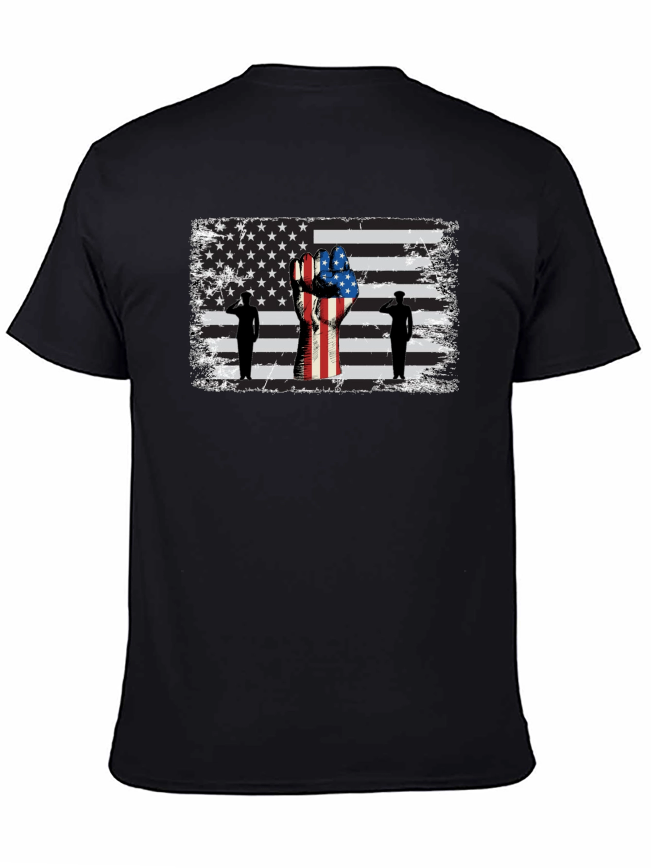Patriotic American Flag Salute Graphic Tee