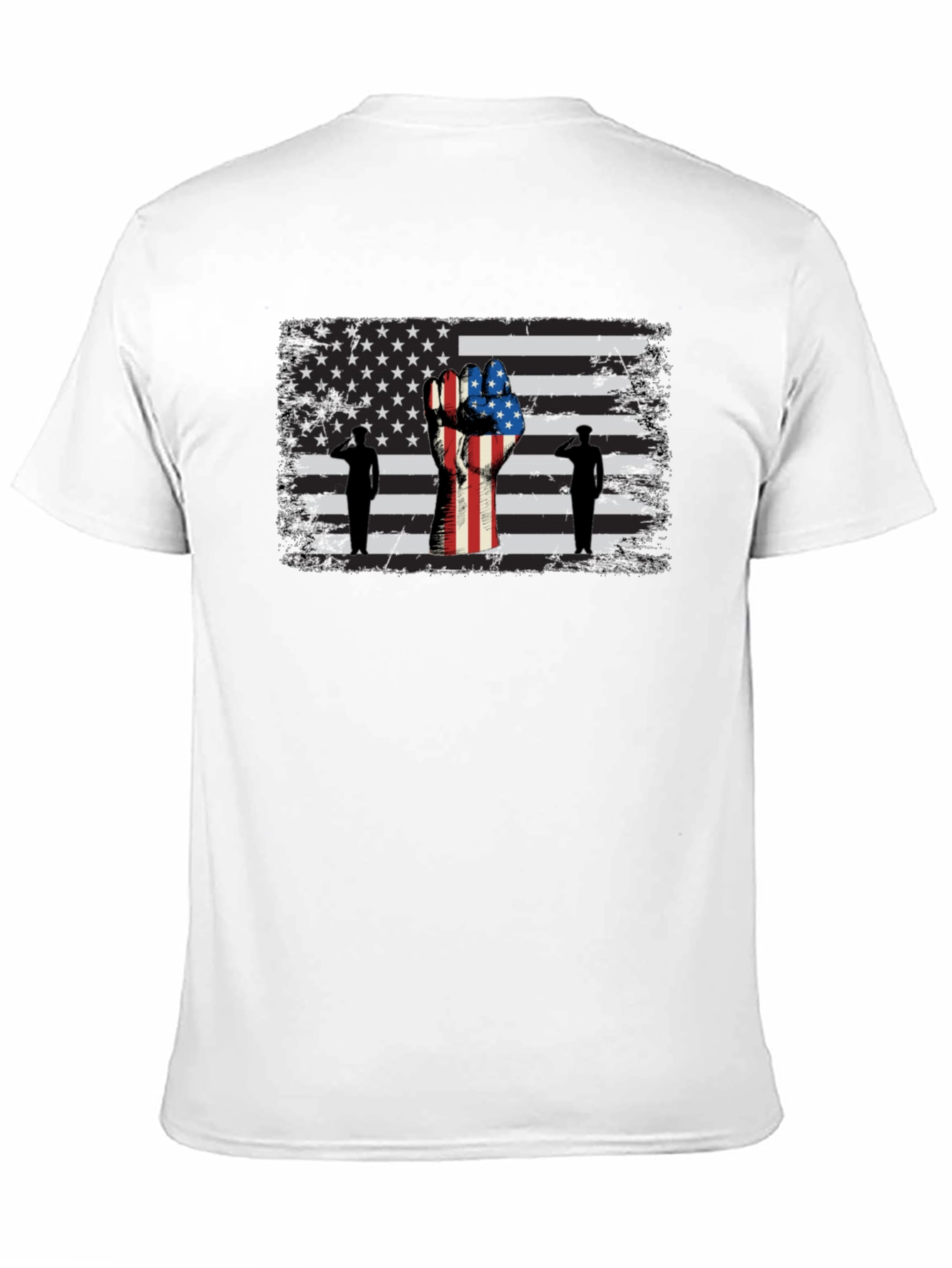 Patriotic American Flag Salute Graphic Tee