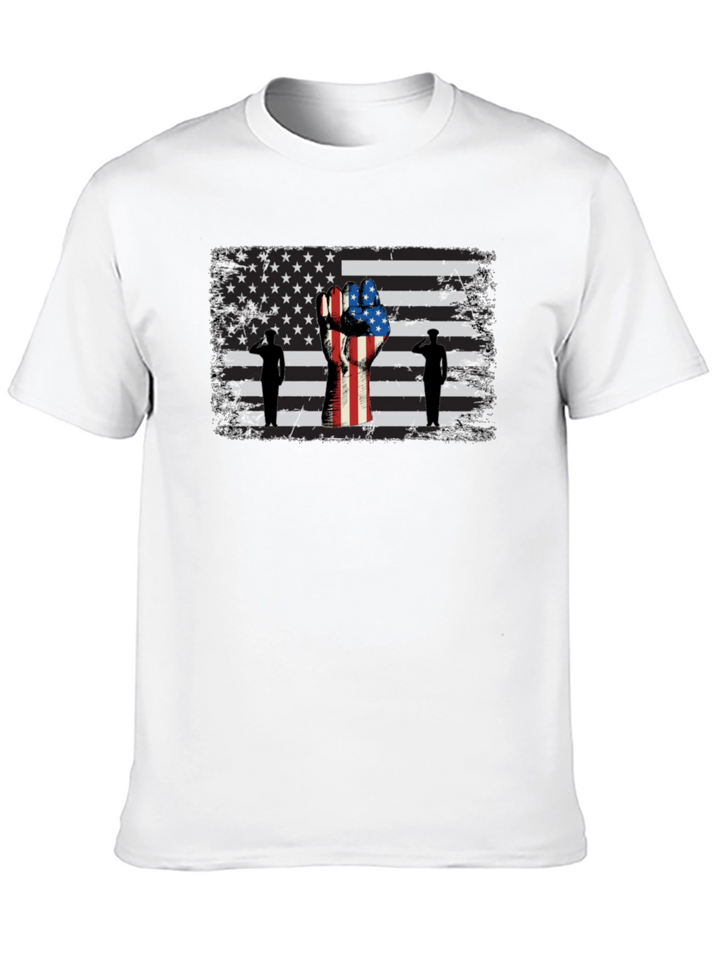 Patriotic American Flag Salute Graphic Tee