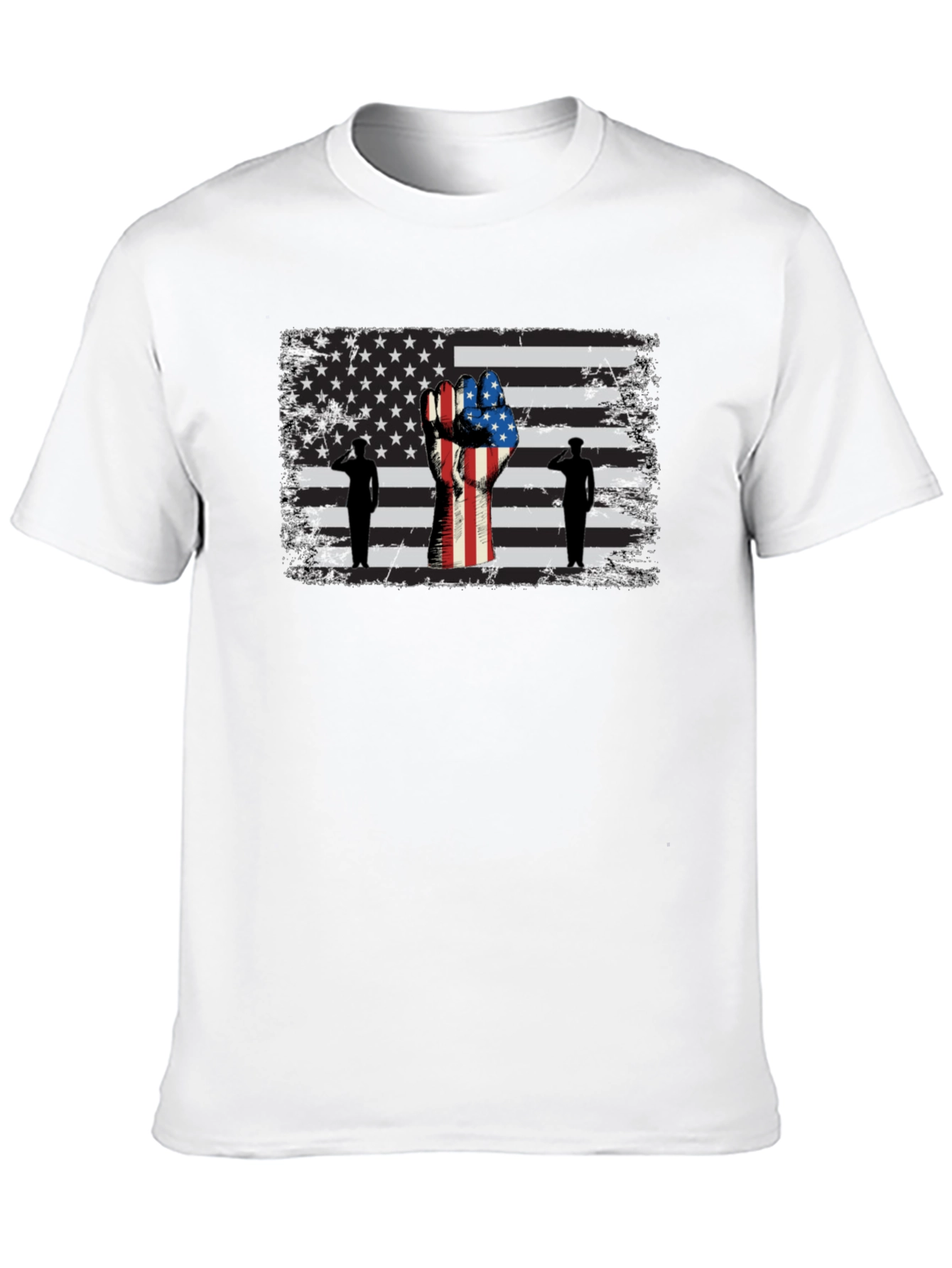 Patriotic American Flag Salute Graphic Tee