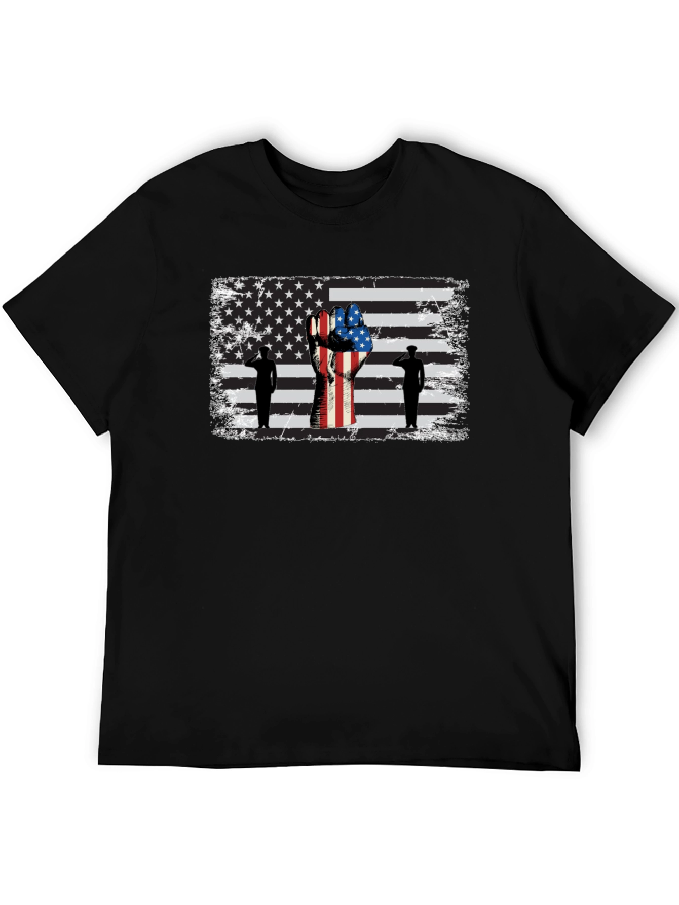 Patriotic American Flag Salute Graphic Tee