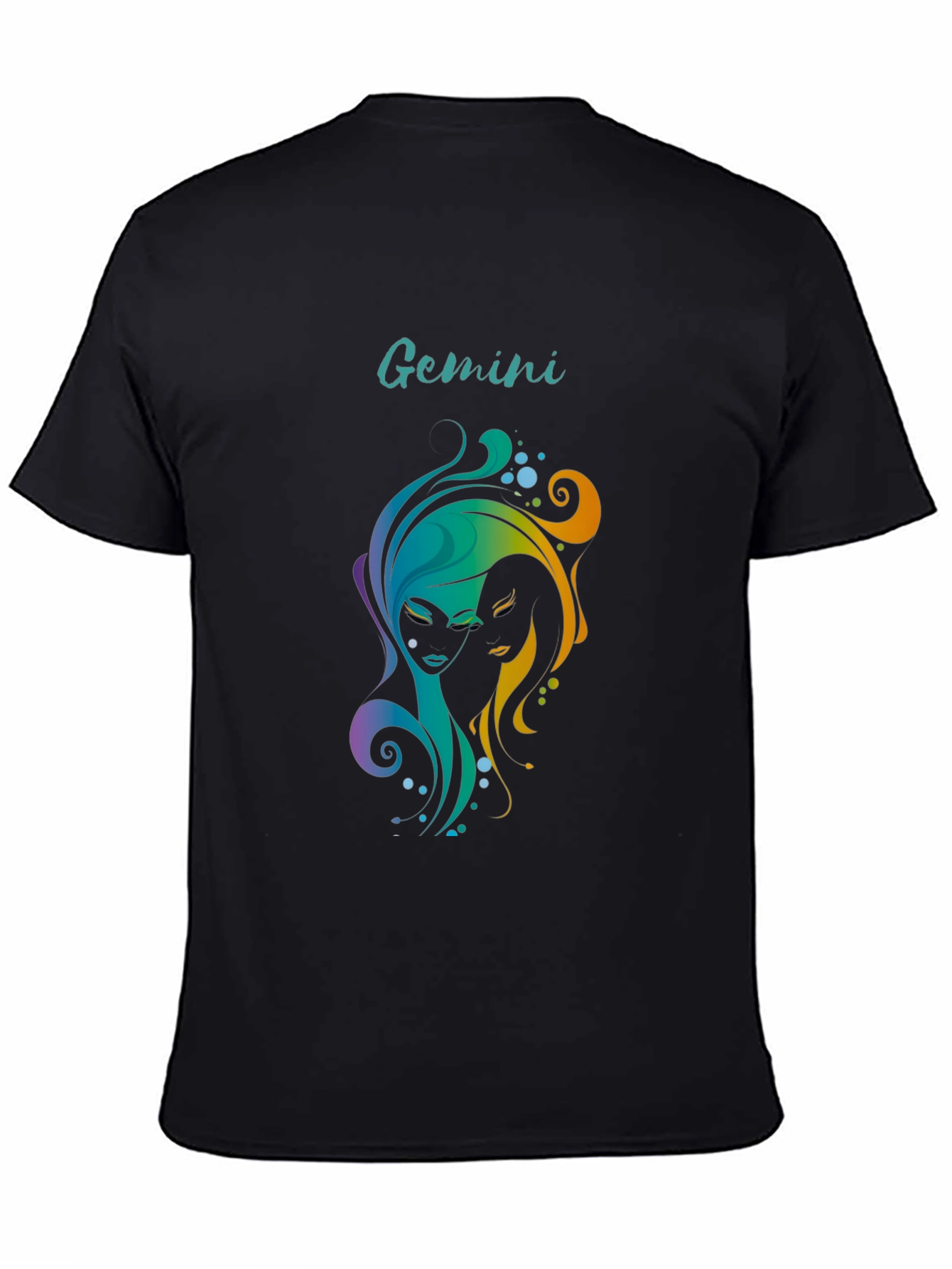 Gemini Zodiac Graphic T-Shirt - Black