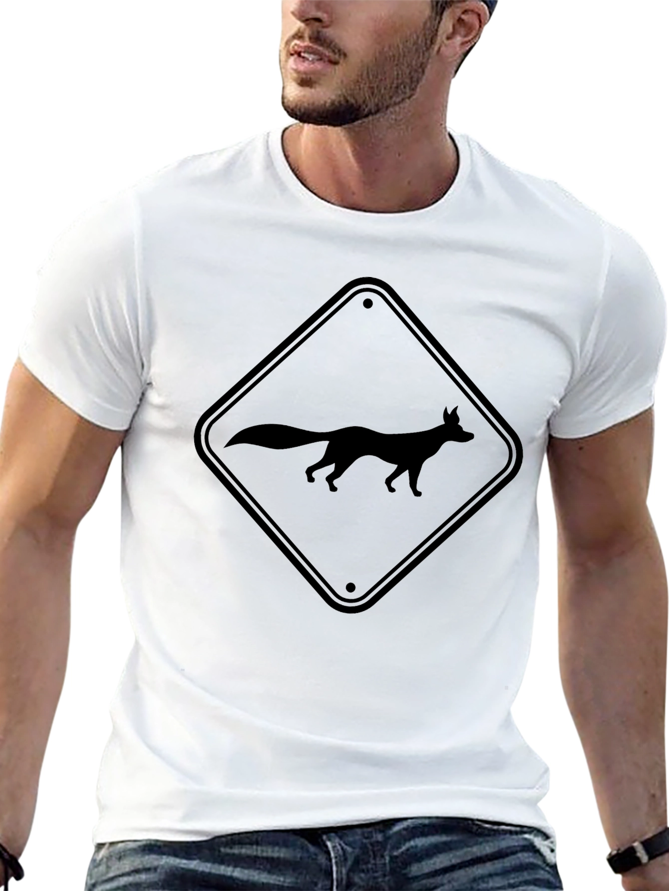 Fox Crossing Sign Graphic Tee