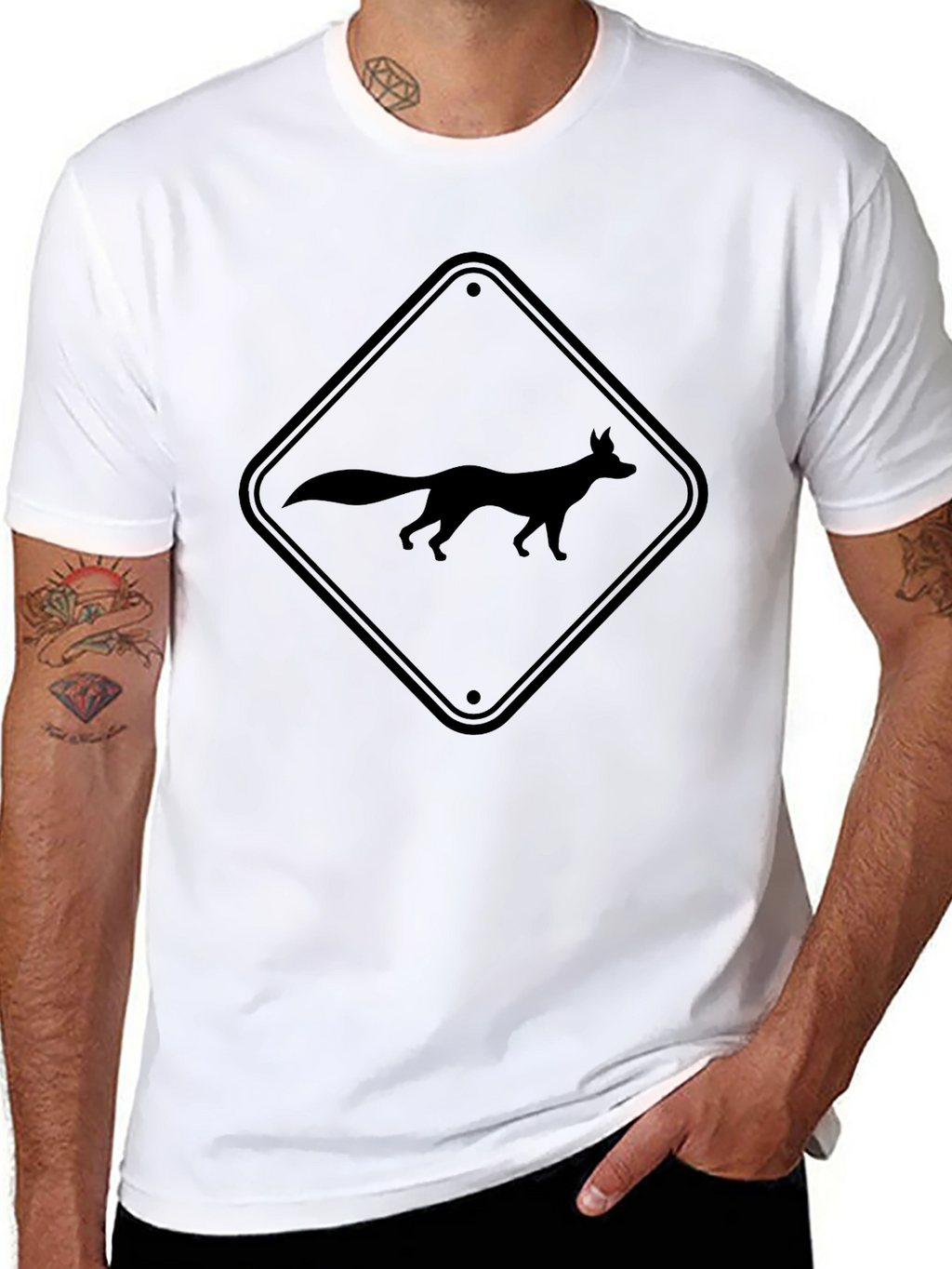 Fox Crossing Sign Graphic Tee