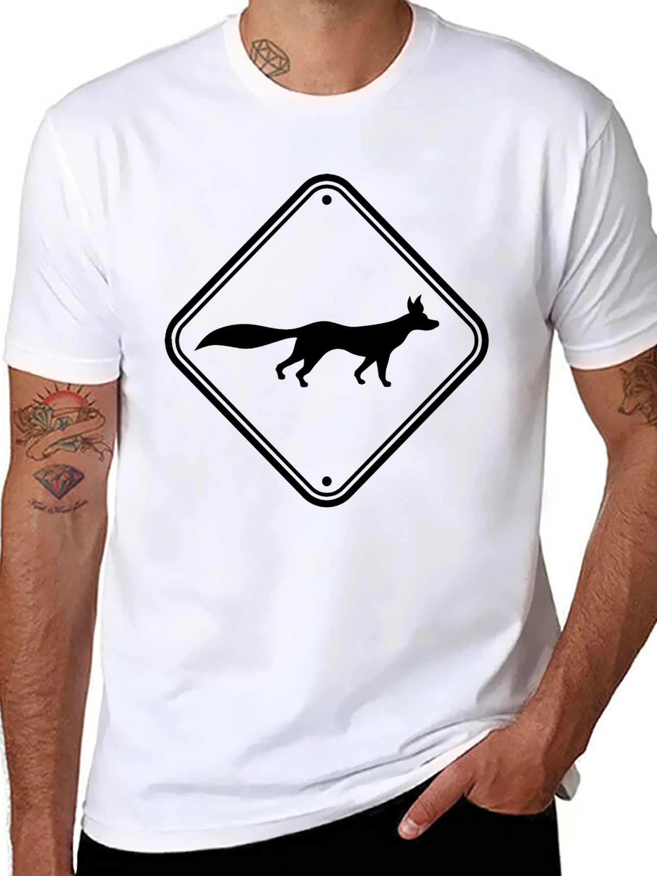 Fox Crossing Sign Graphic Tee