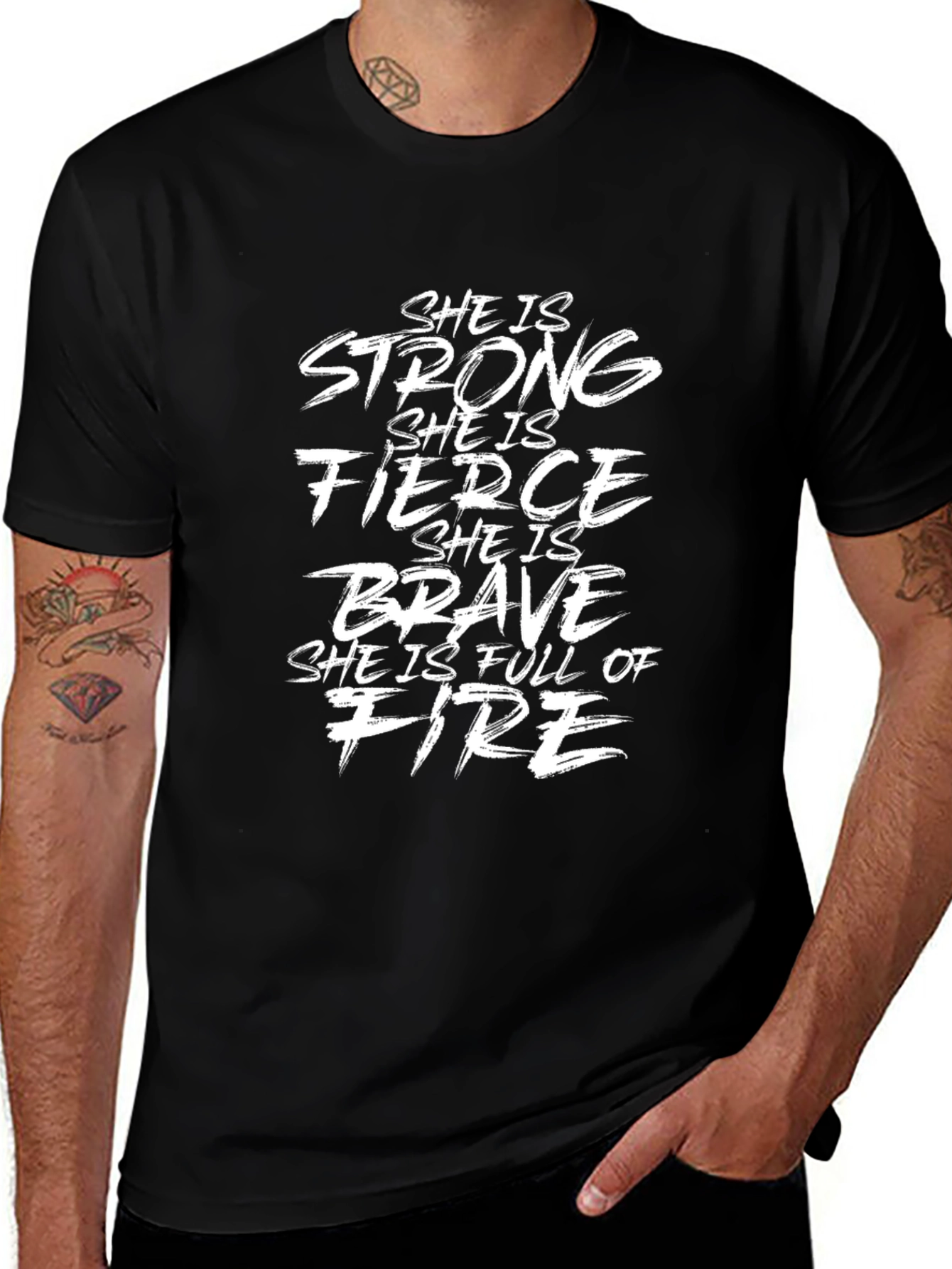 Empowered Woman Tee: Strong Fierce Brave & Full of Fire