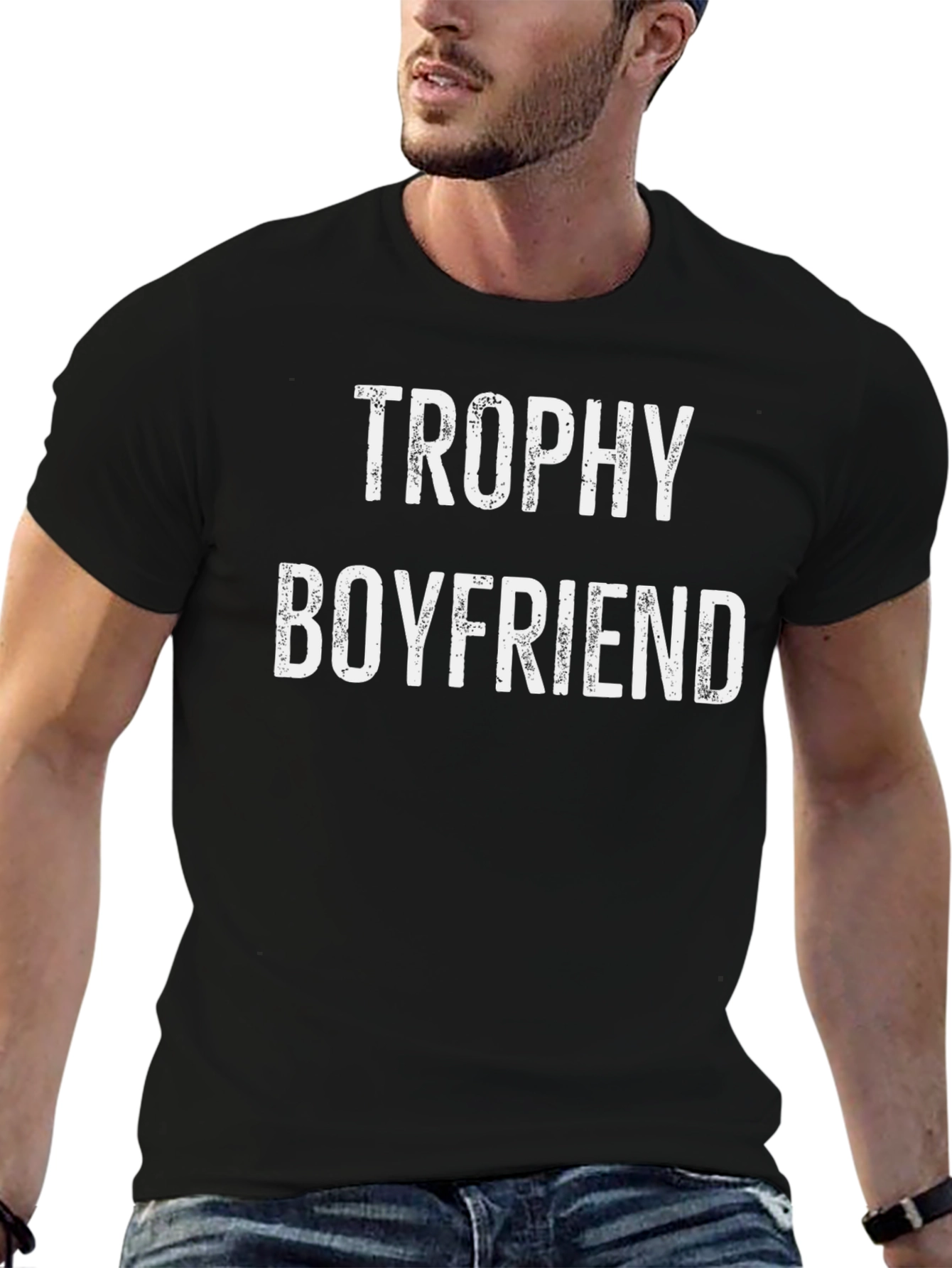 Trophy Boyfriend Graphic Tee - Novelty T-Shirt