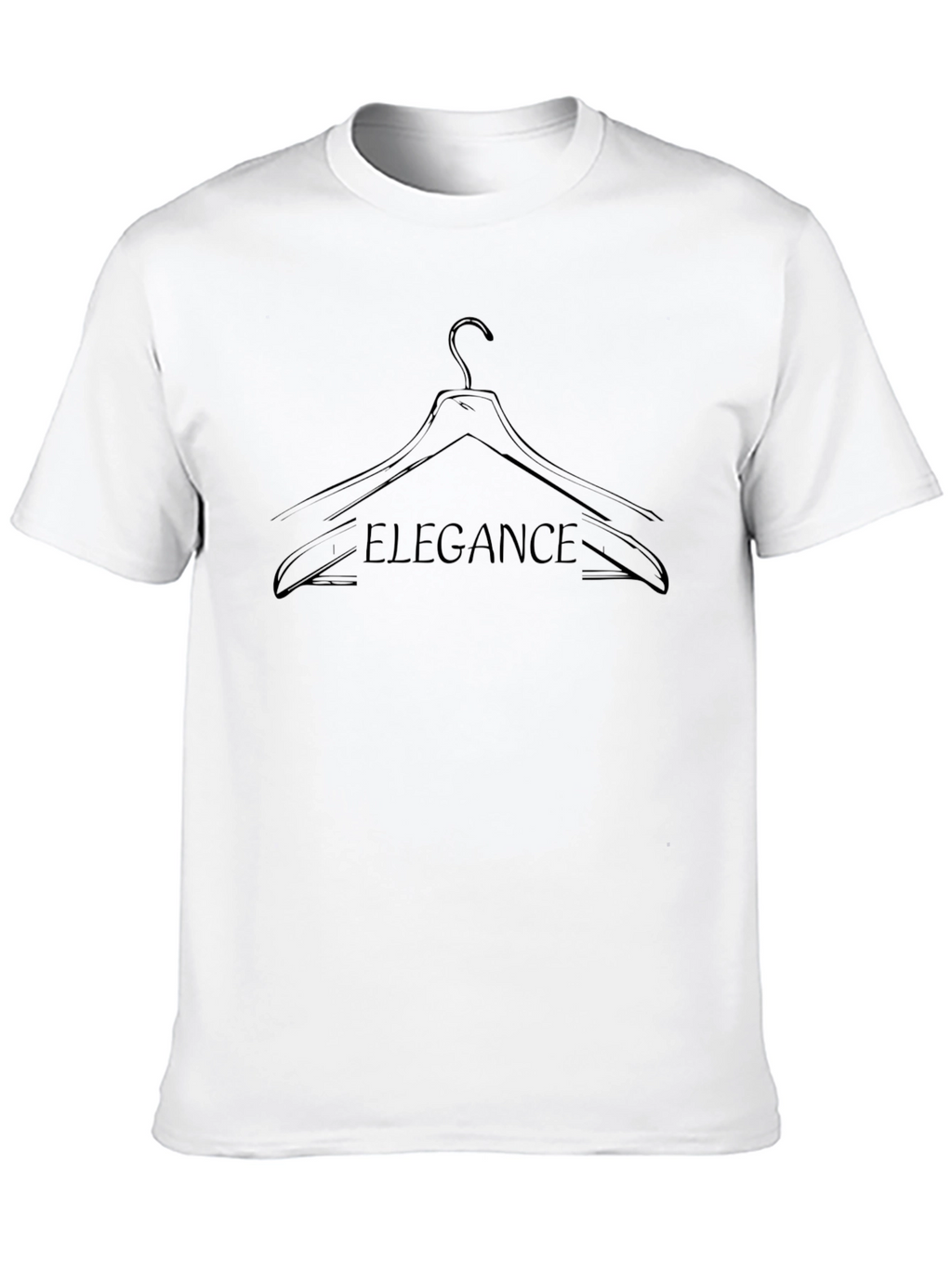 Elegance Hanger Graphic Tee - Stylish Black Cotton T-Shirt