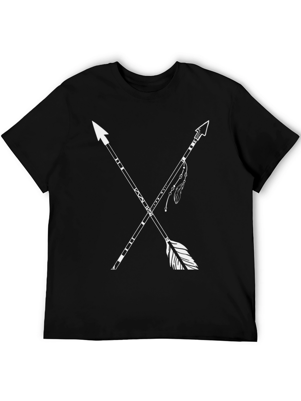 Tribal Arrow Graphic Tee - Black Cotton T-Shirt