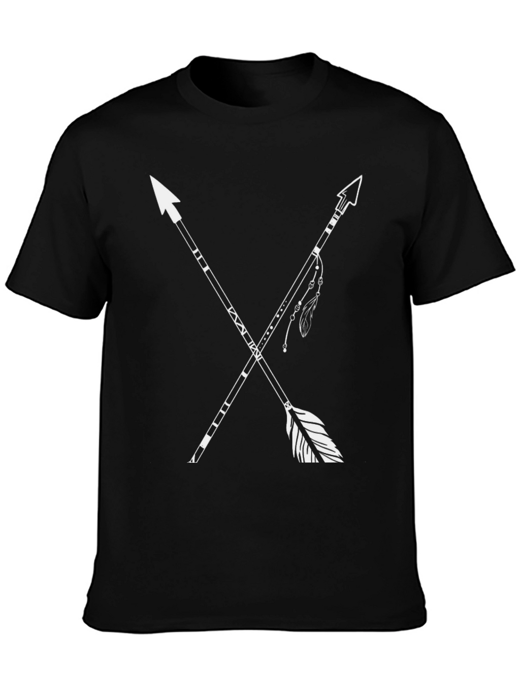 Tribal Arrow Graphic Tee - Black Cotton T-Shirt
