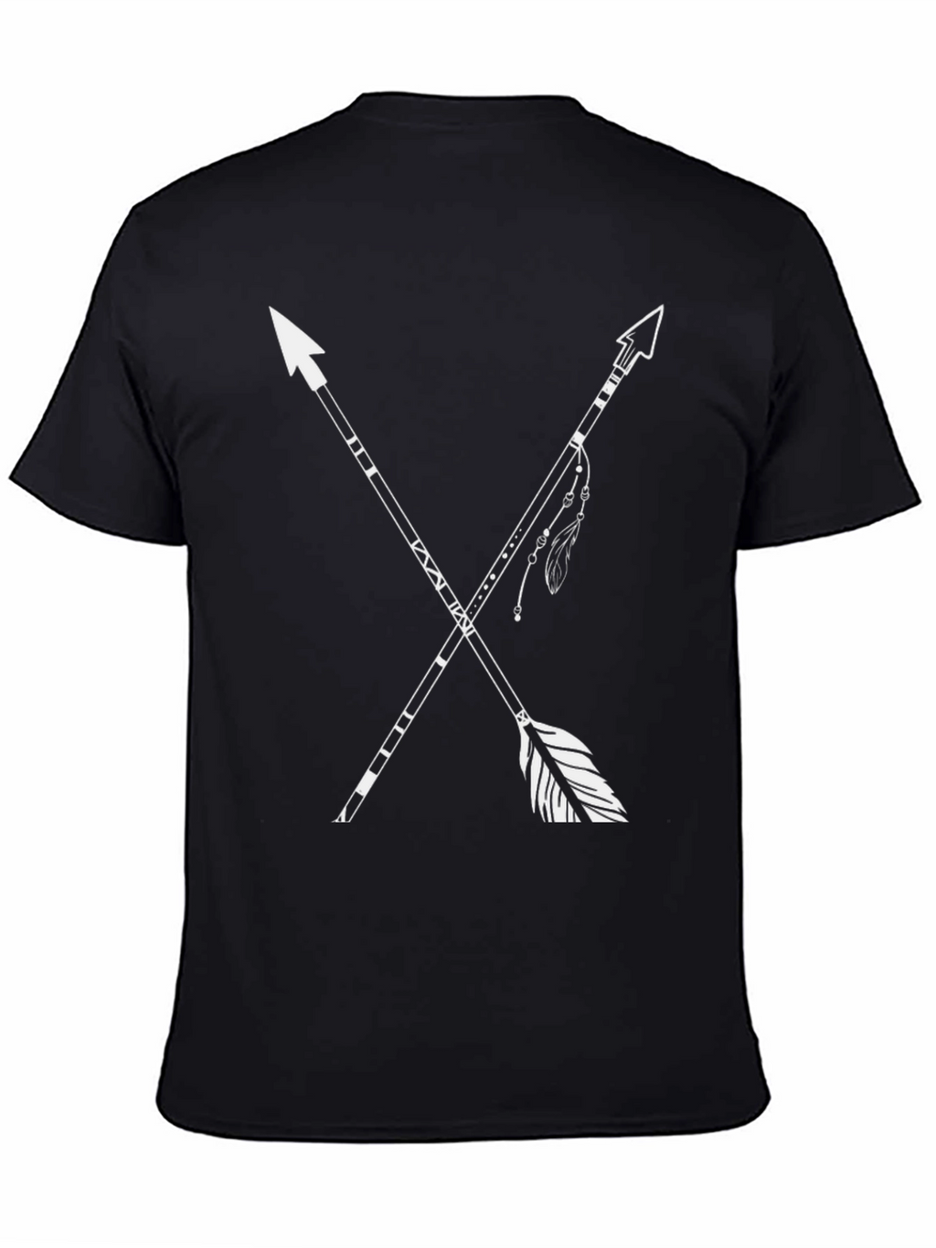 Tribal Arrow Graphic Tee - Black Cotton T-Shirt