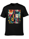 Abstract Music Note Graphic Tee - Modern Style