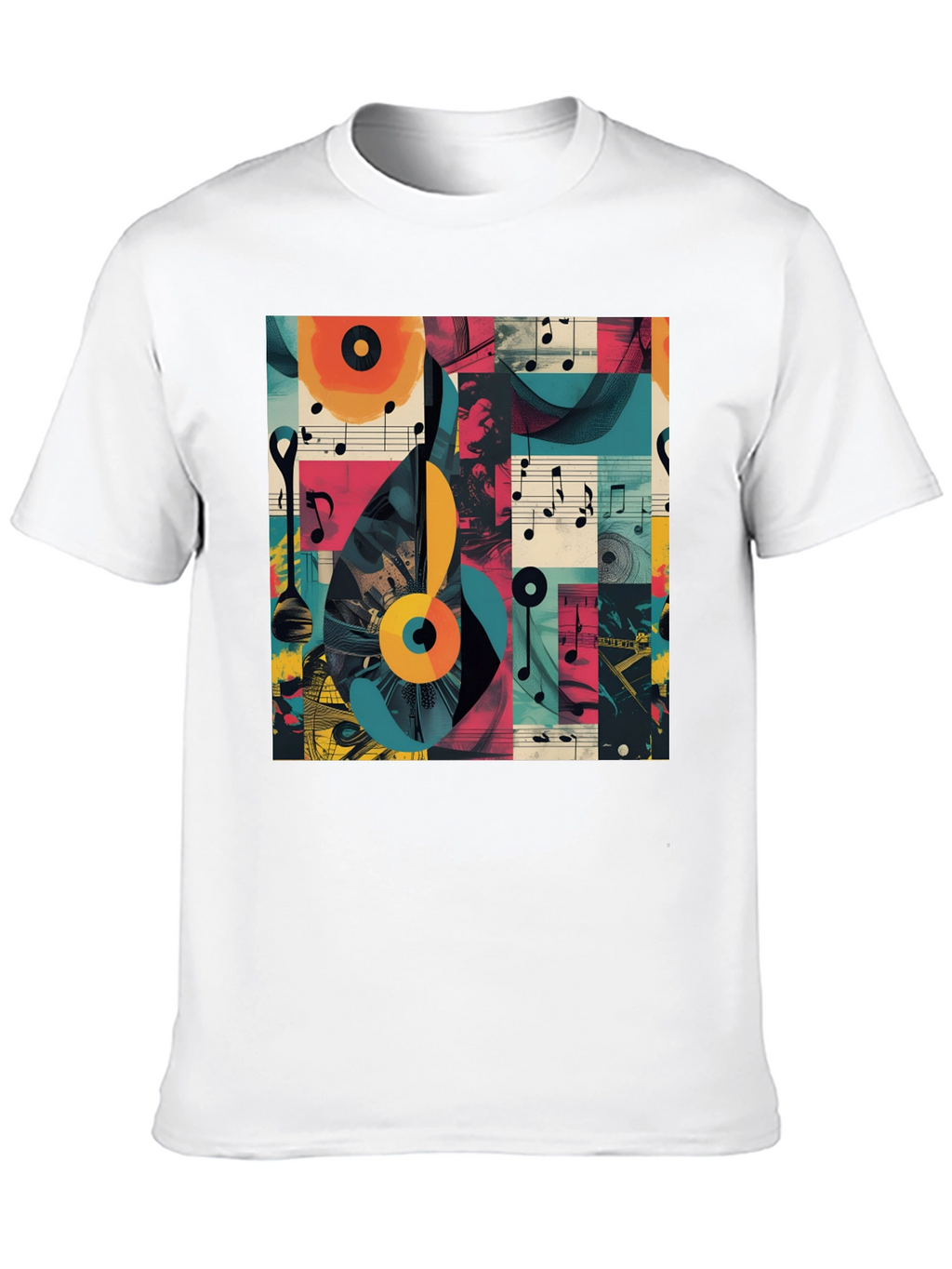 Abstract Music Note Graphic Tee - Modern Style